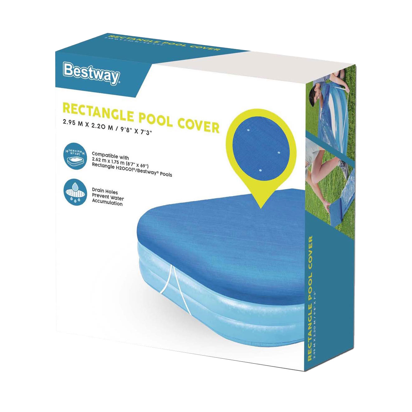 Couverture rectangulaire pour piscine familiale Bestway , 262 cm