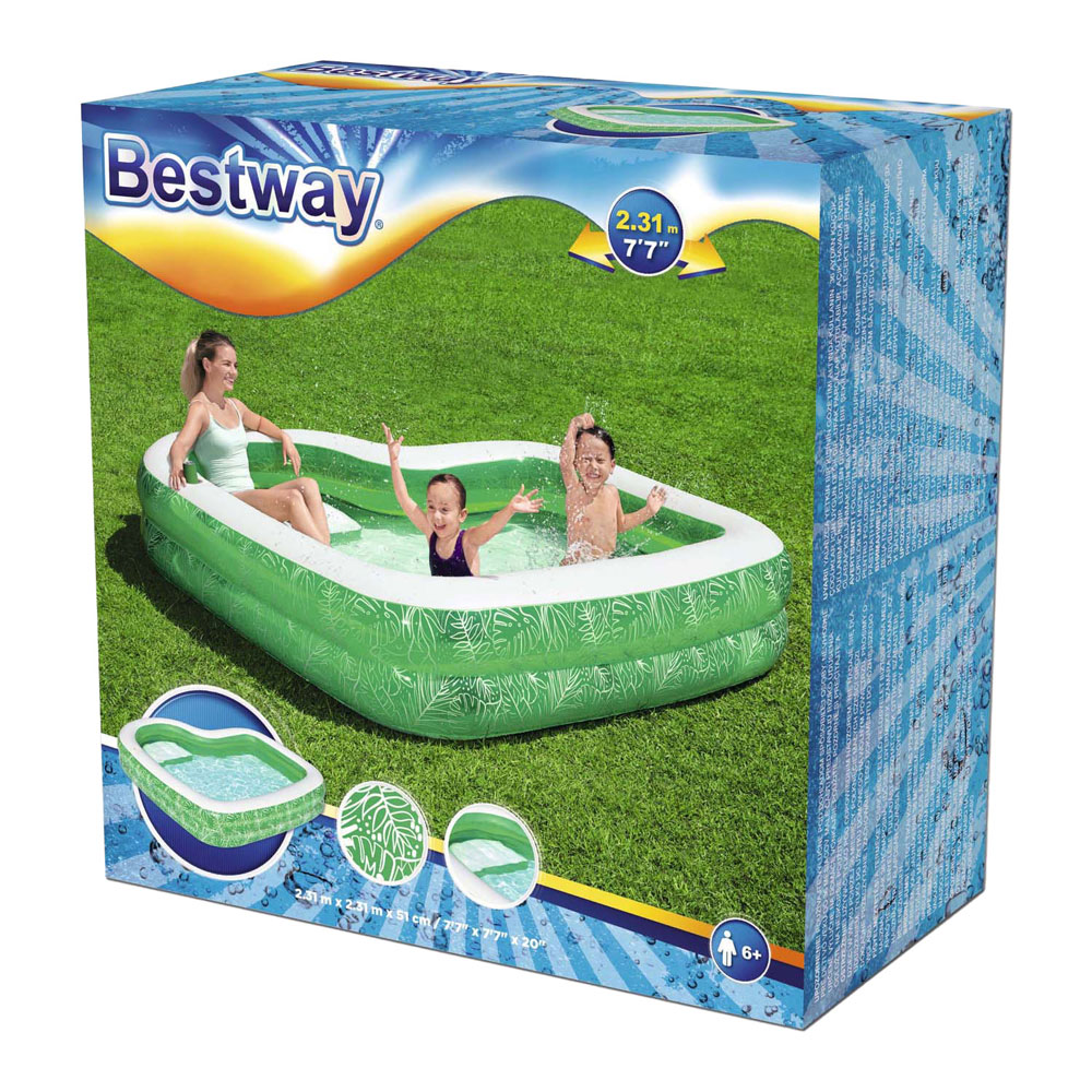 Bestway Familiebad Rechthoek Tropical Paradise met Zitje, 231cm