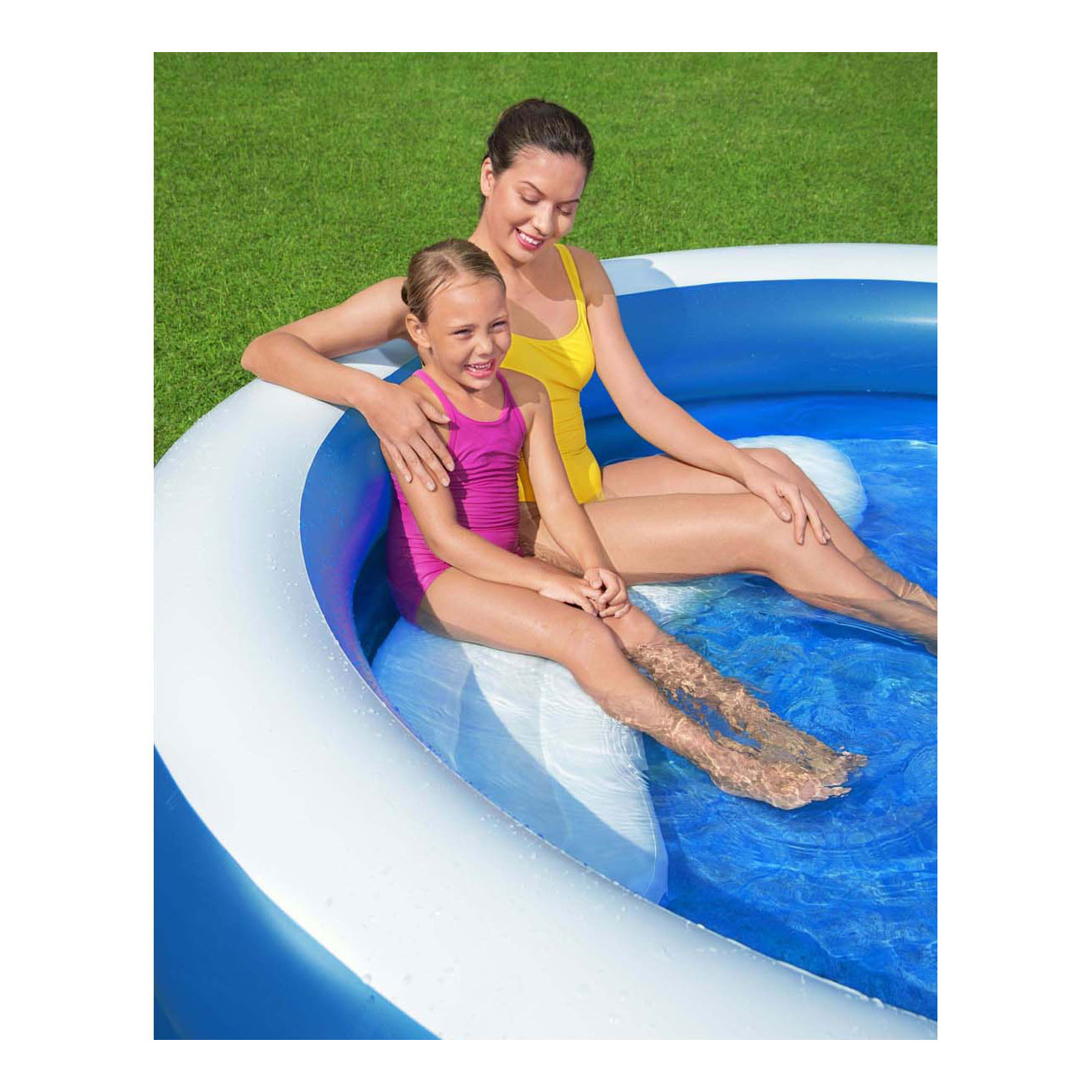 Bestway Familiebad Rond Summer Days met UV Zonnescherm, 241cm