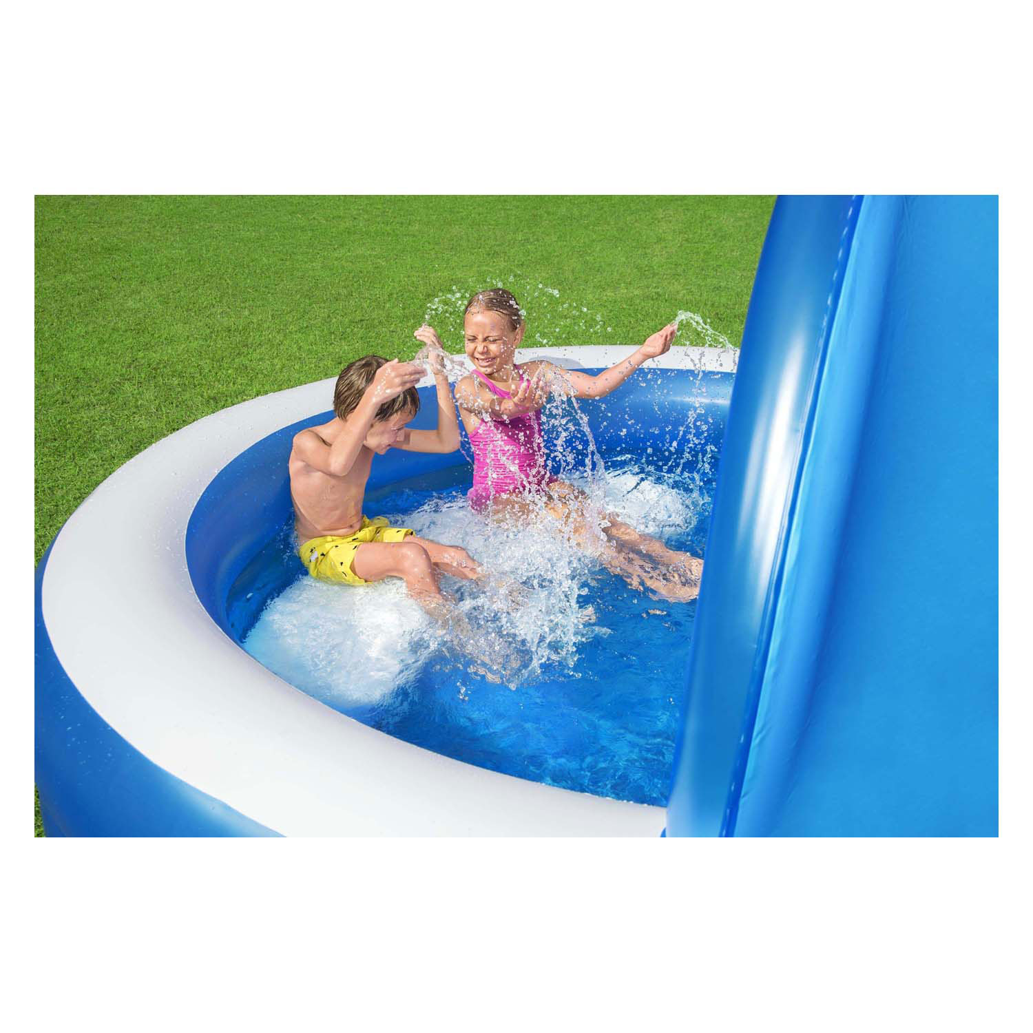 Bestway Familiebad Rond Summer Days met UV Zonnescherm, 241cm