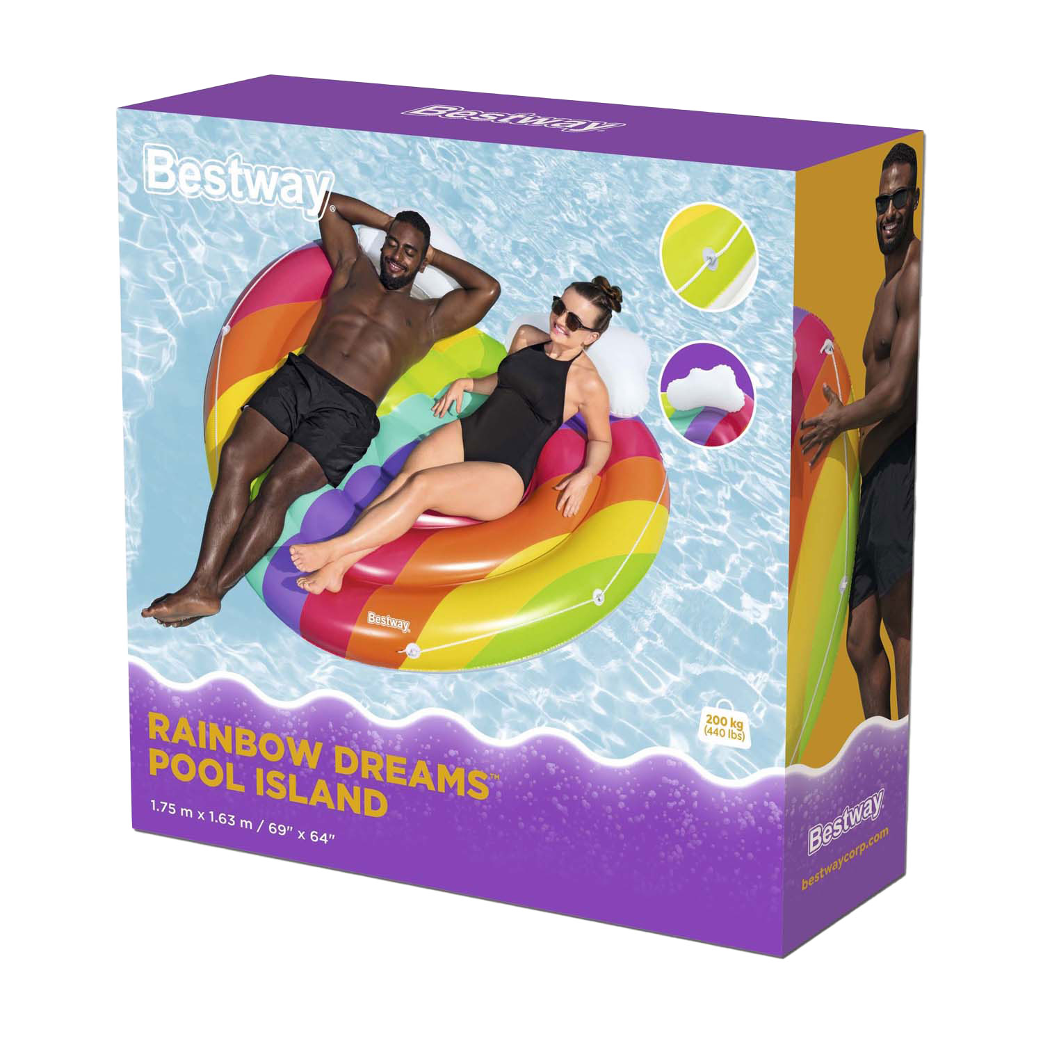 Bestway Rainbow Dreams Opblaas Regenboog Hart, 164cm