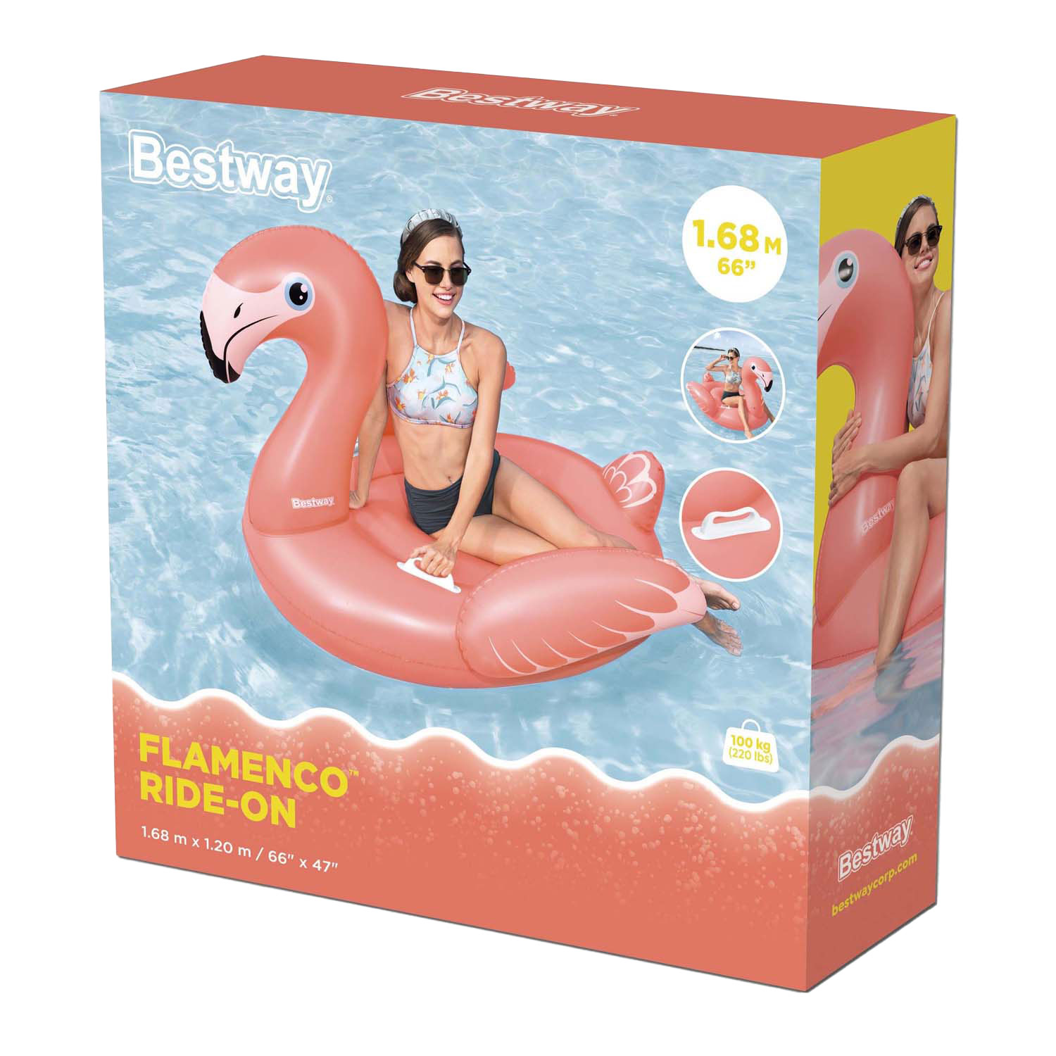 Bestway Rider Opblaas Flamingo, 148cm