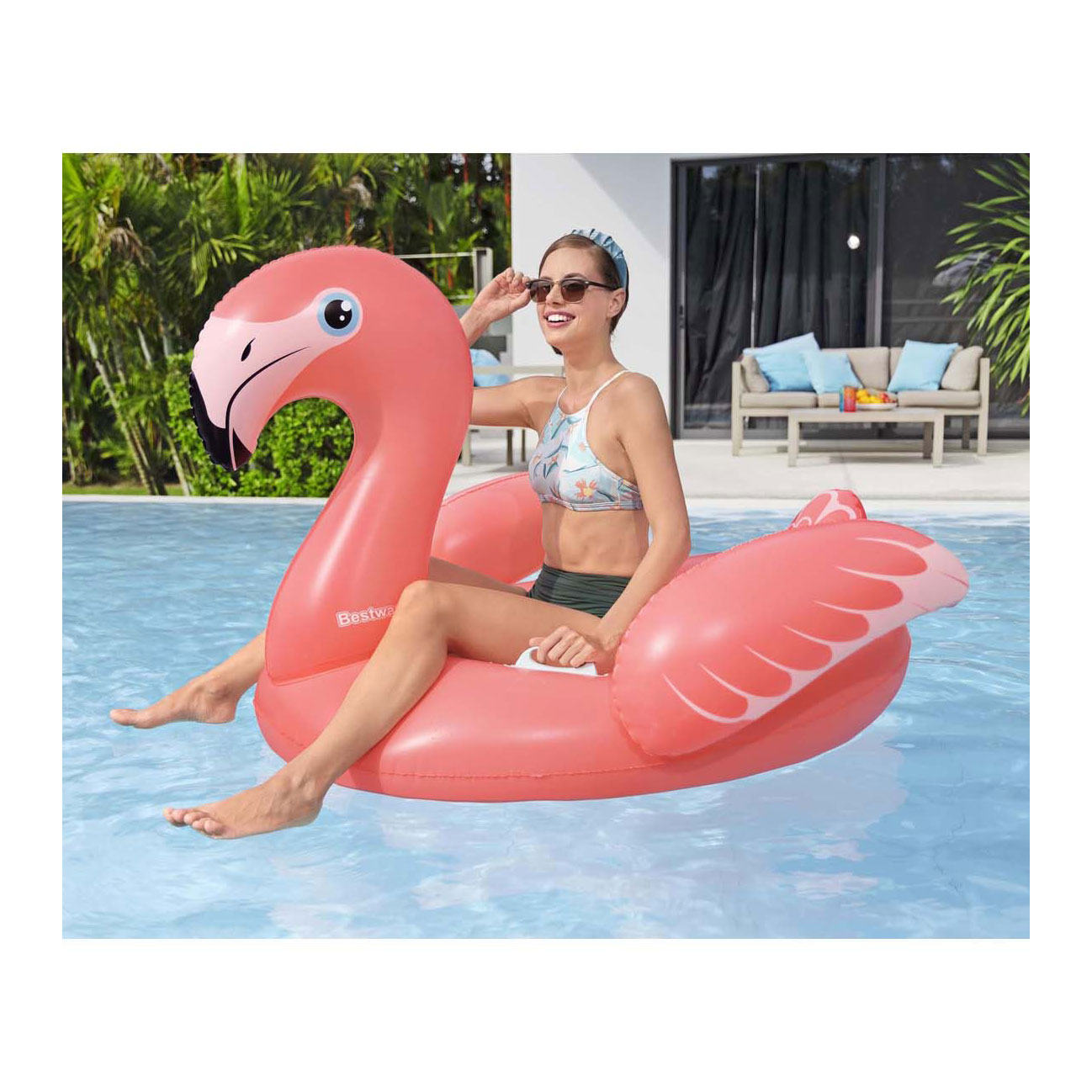 Bestway Rider Opblaas Flamingo, 148cm