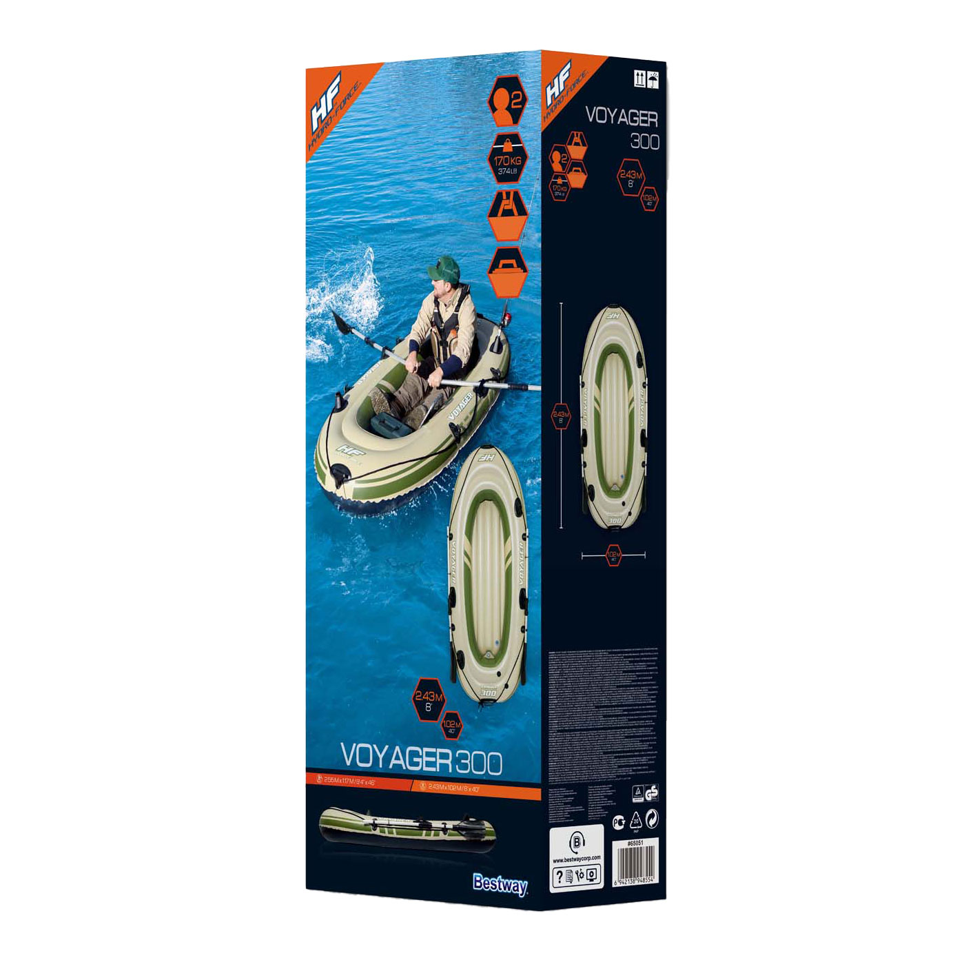 Hydro Force Boot Voyager 300 Set Opblaasbaar