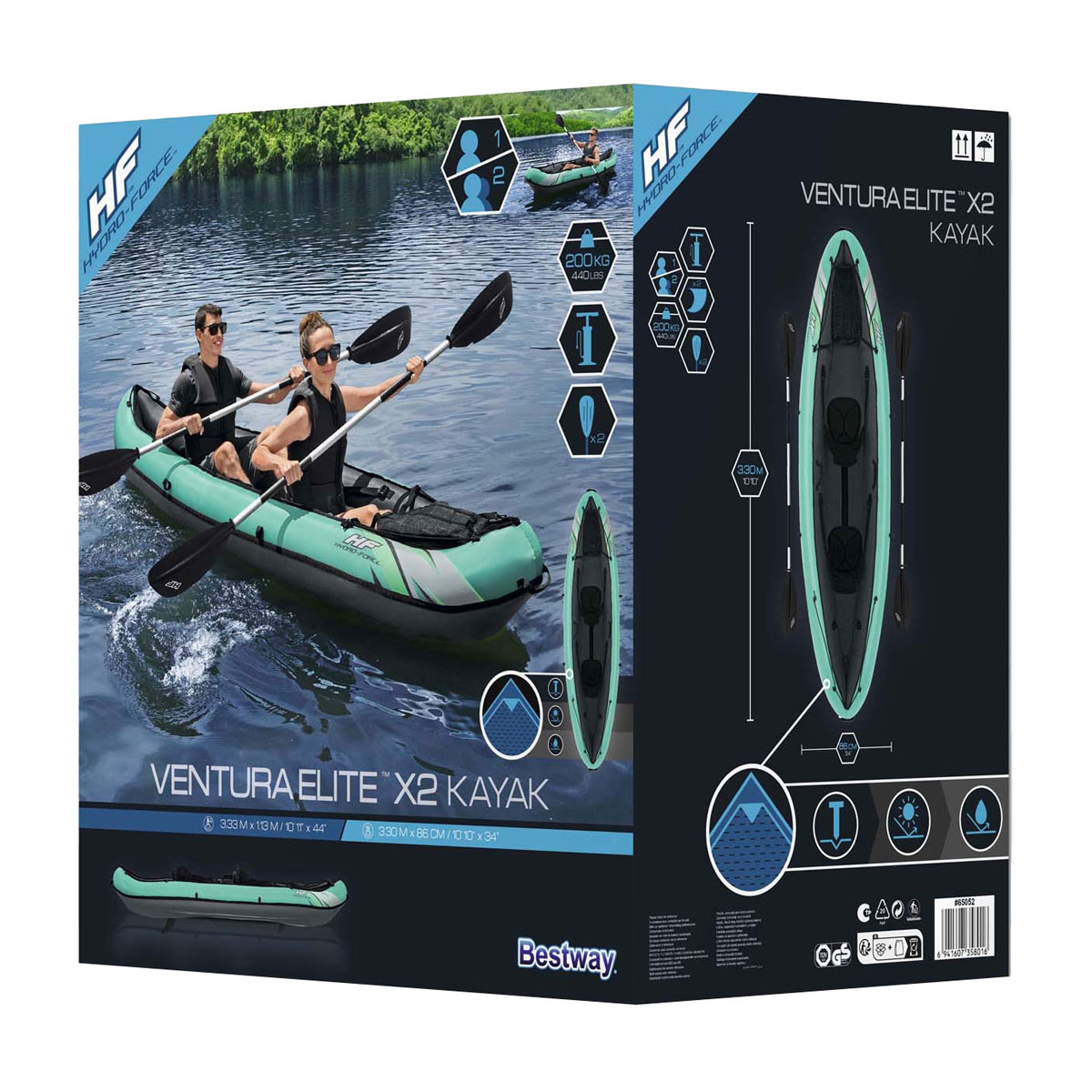 Hydro Force Kajak Ventura Elite X2 Set Opblaasbaar