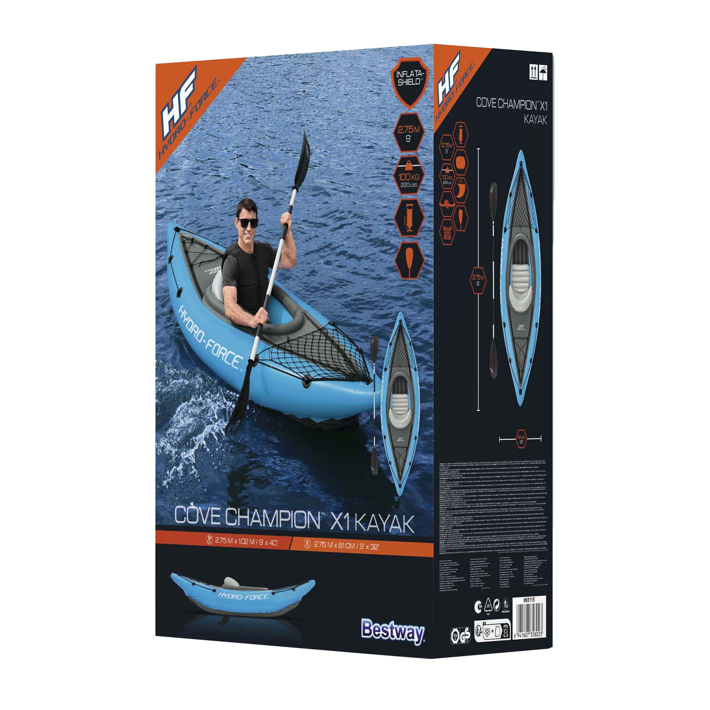 Ensemble de kayak gonflable Hydro Force Cove Champion X1