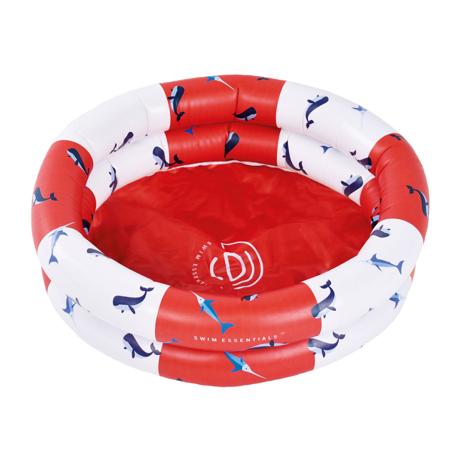 Swim Essentials Babybecken Rot-Weiß-Wal, 60 cm