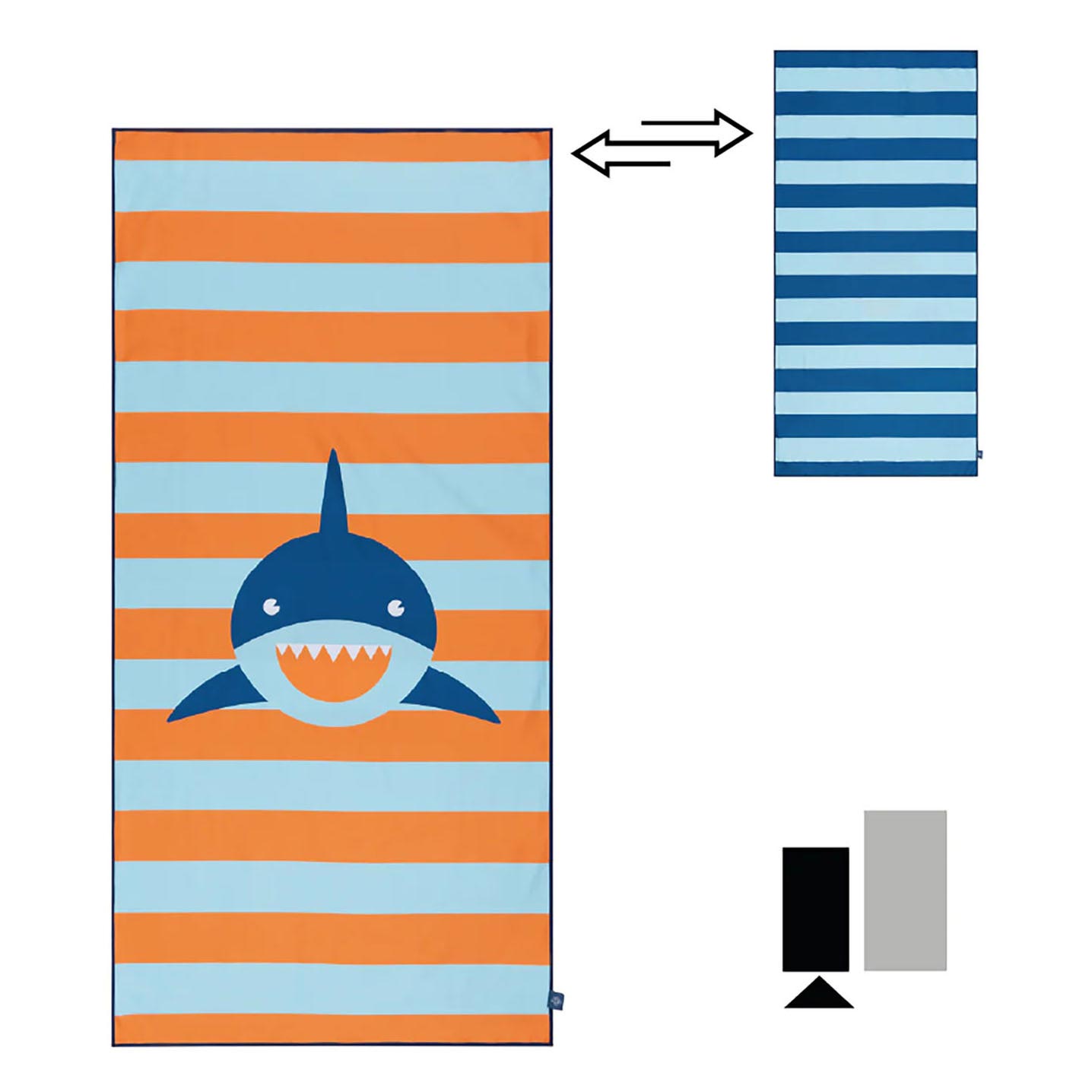 Swim Essentials Serviette de plage en microfibre Requins, 135 x 65 cm