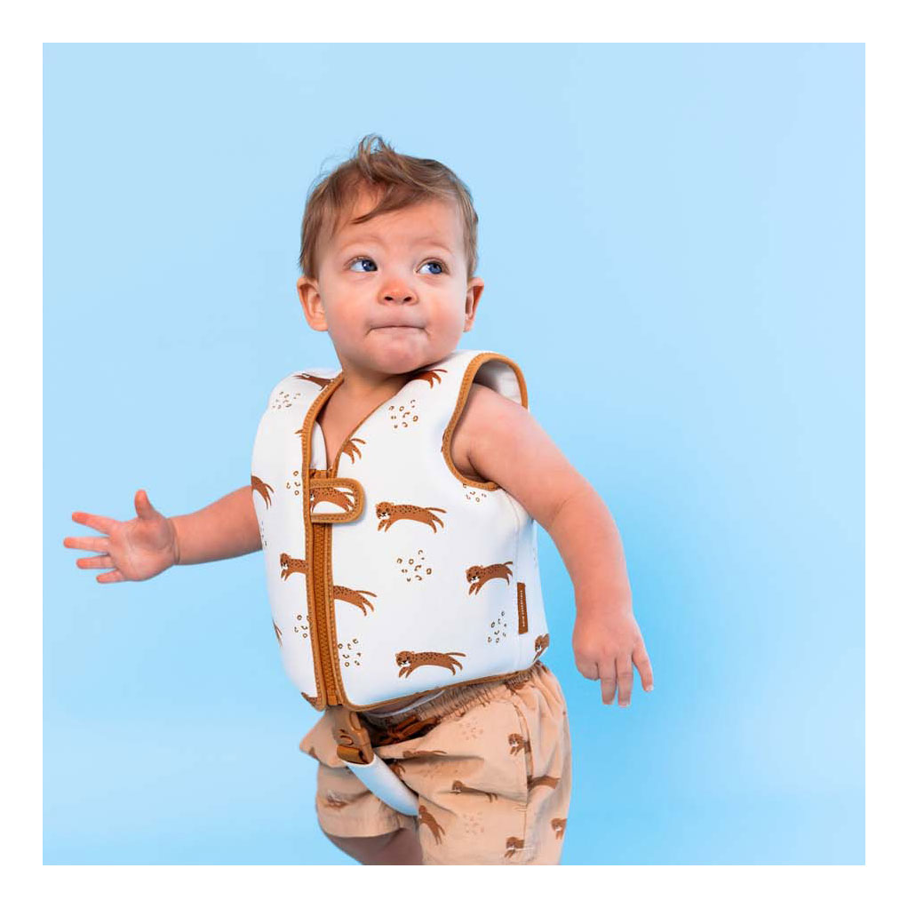 Swim Essentials – Schwimmweste mit Leopardenmuster, 1–2 Jahre