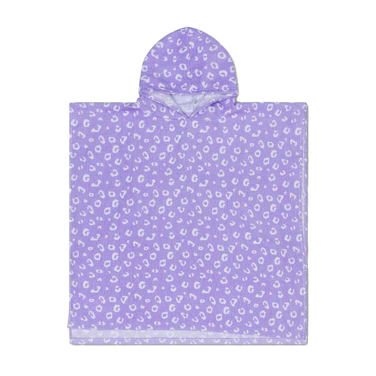 Swim Essentials - Lila Leopard Strandlaken/poncho, 65x65cm