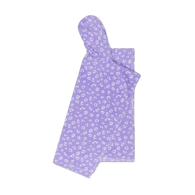 Swim Essentials - Lila Leopard Strandlaken/poncho, 65x65cm