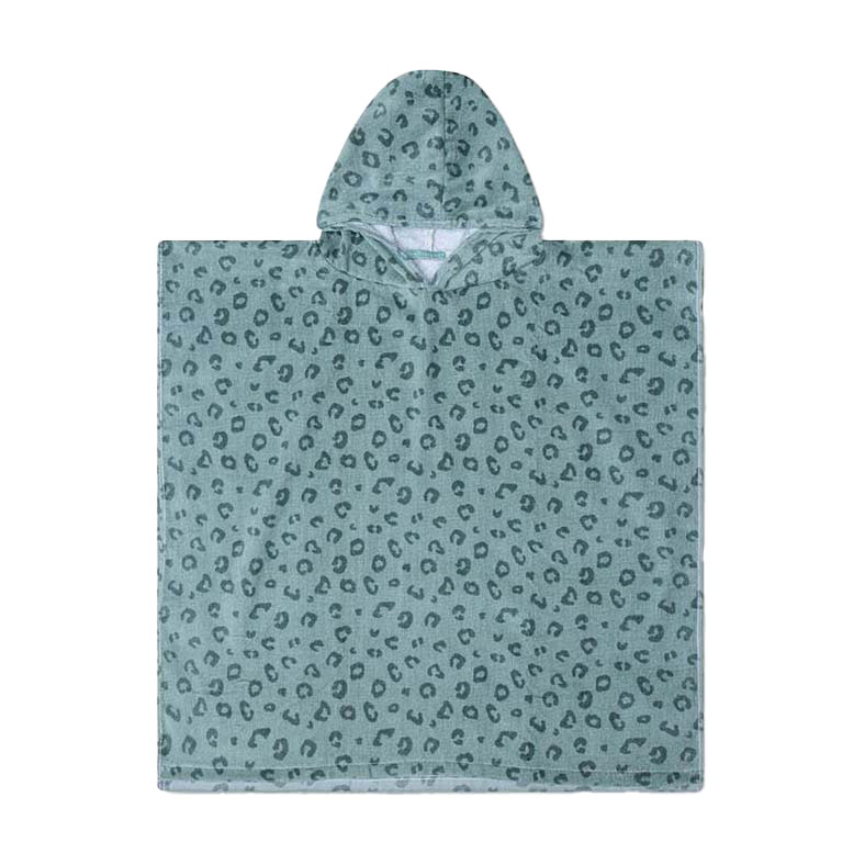 Swim Essentials - Green Leopard Strandlaken/Poncho, 65x65cm