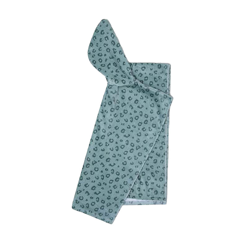Swim Essentials - Green Leopard Strandlaken/Poncho, 65x65cm