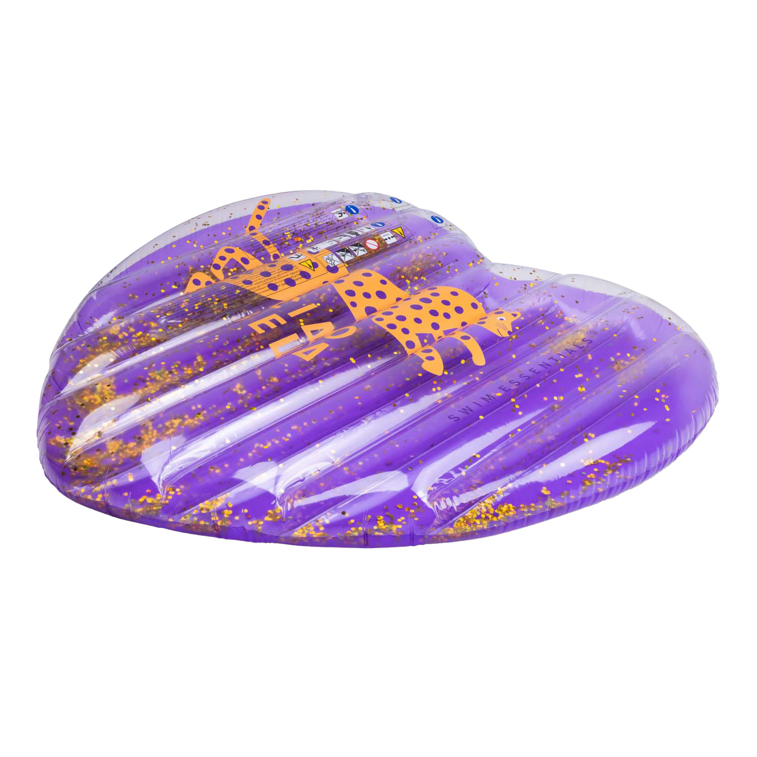 Swim Essentials - Paars Panterprint Hart Luchtbed, 150x100cm