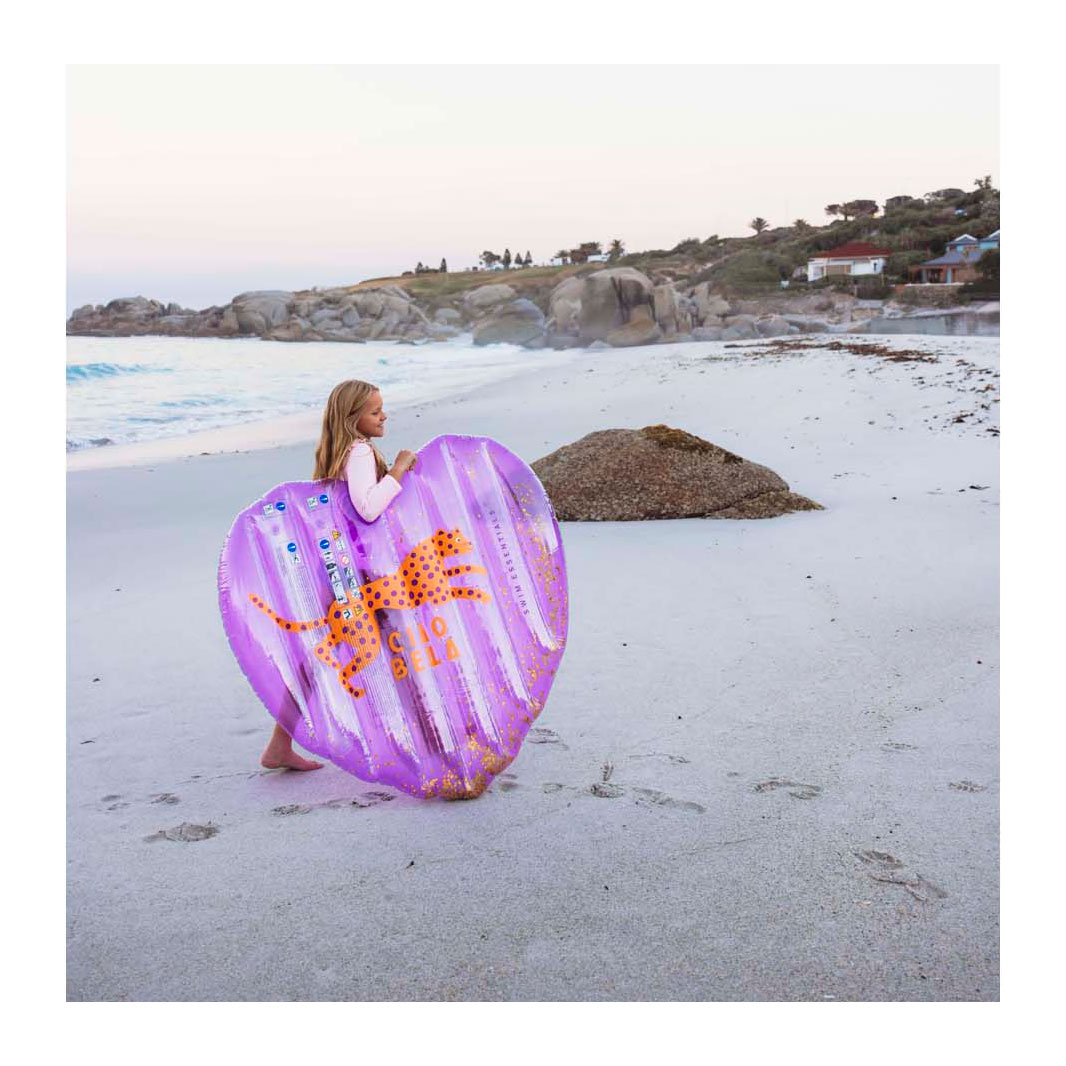 Swim Essentials - Paars Panterprint Hart Luchtbed, 150x100cm