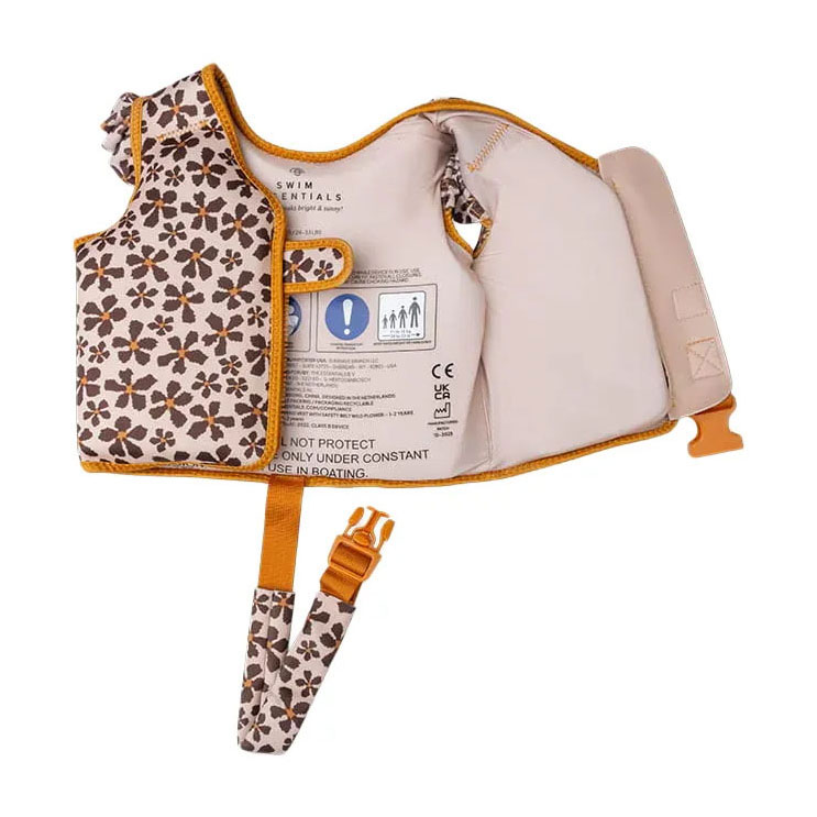 Gilet de sauvetage Swim Essentials - Orange à fleurs - 2-3 ans