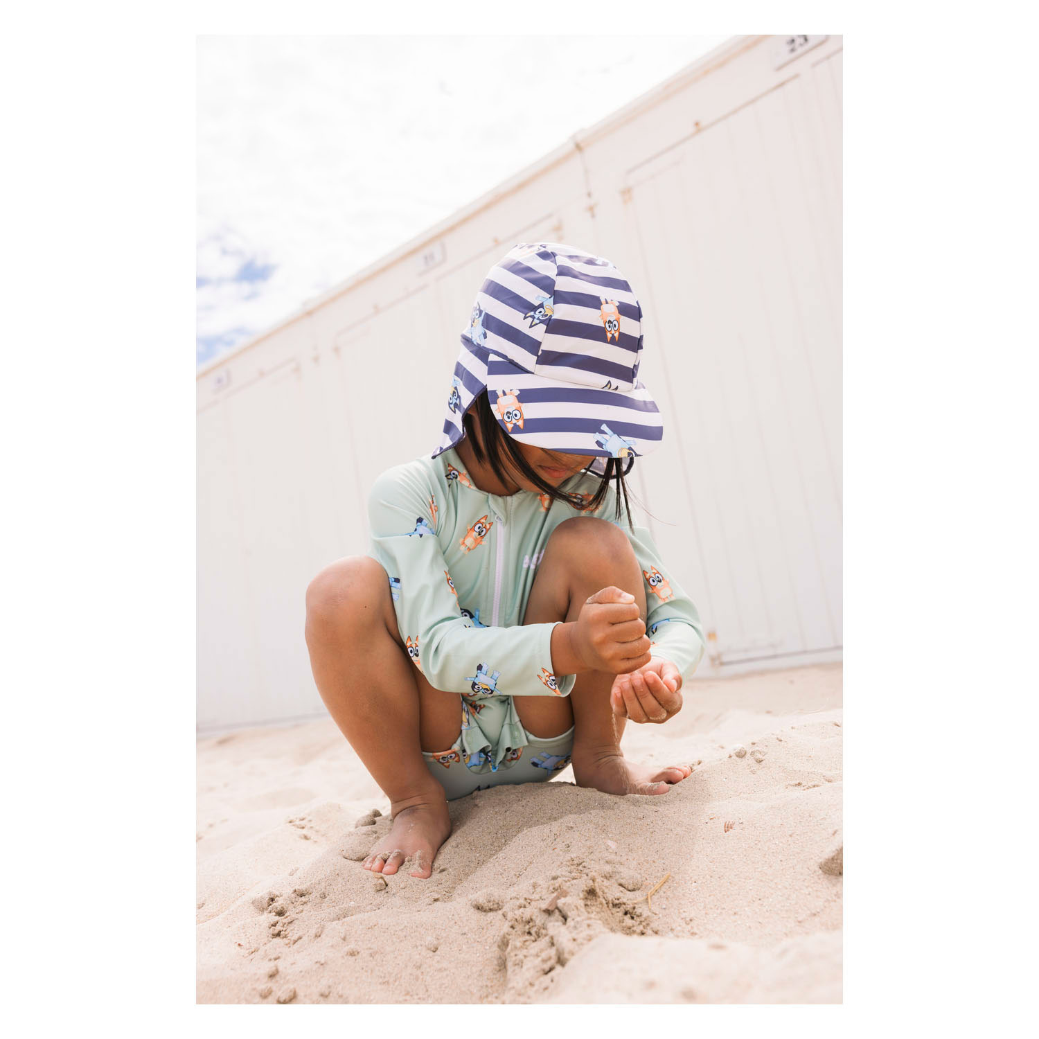 Swim Essentials - Zonnekap Blauw Bluey - 0-1 Jaar