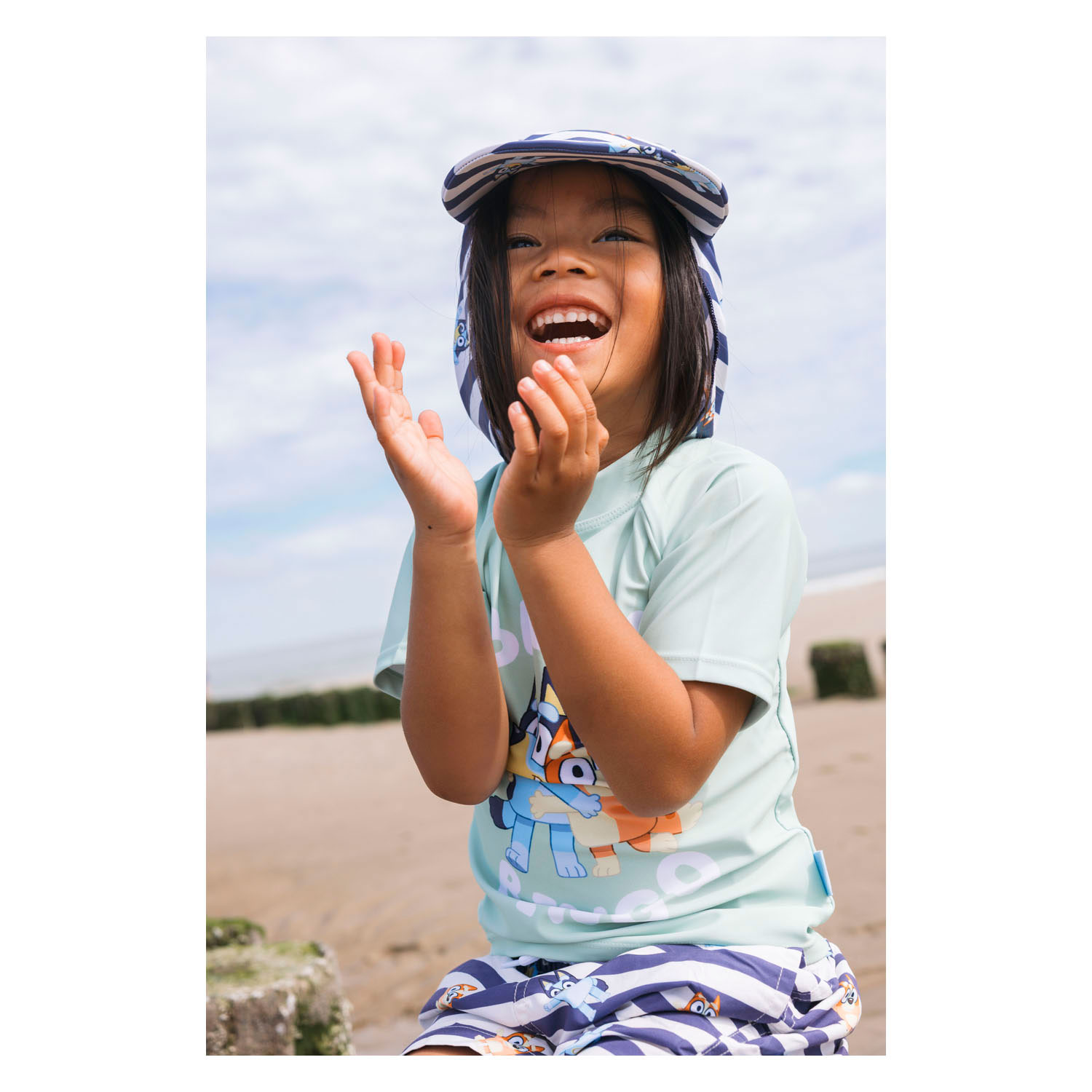 Swim Essentials - Zonnekap Blauw Bluey - 1-2 Jaar