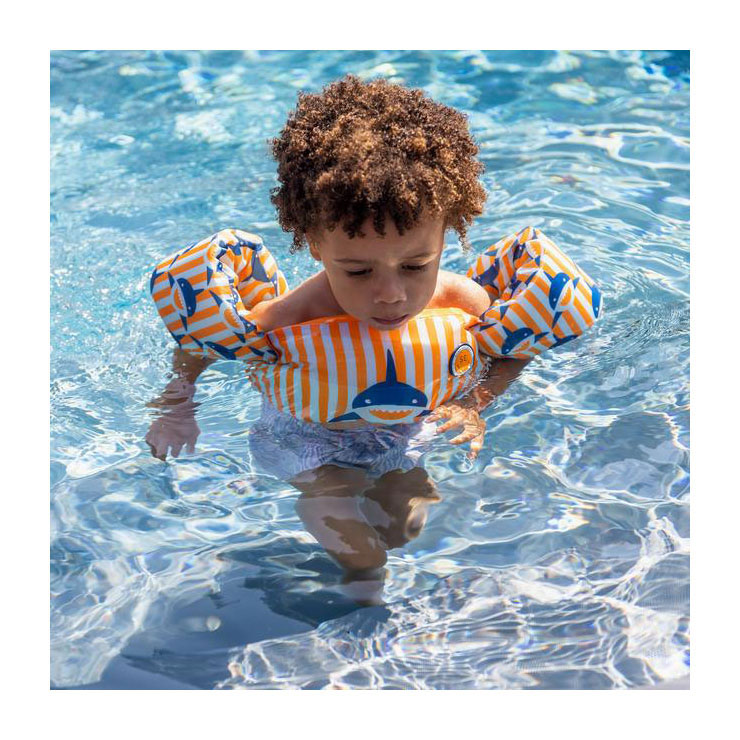 Swim Essentials Puddle Jumper Oranje-Blauw Haaien - 2-6 jaar