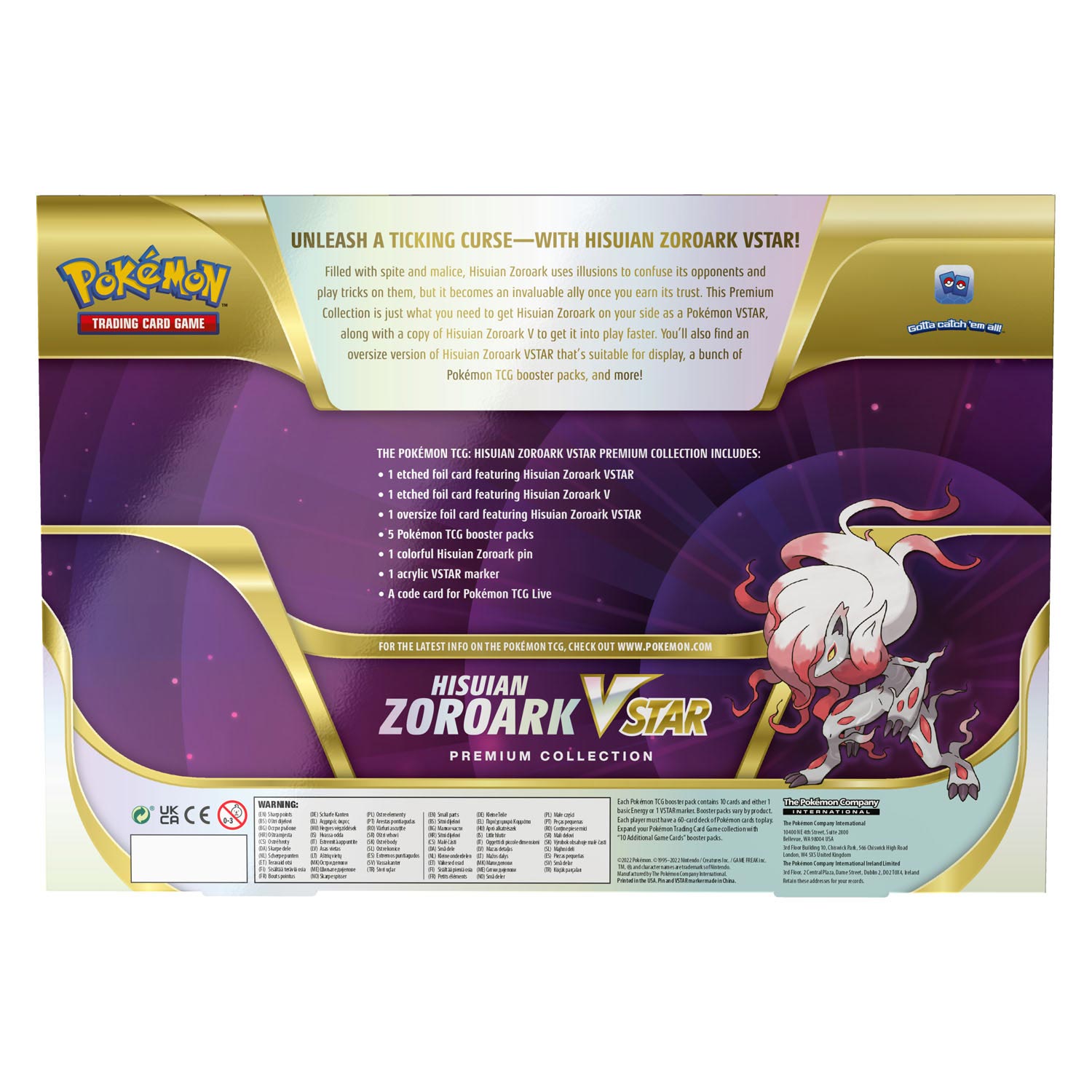 Boîte de collection Premium Pokémon TCG Hisuian Zoroark V Star