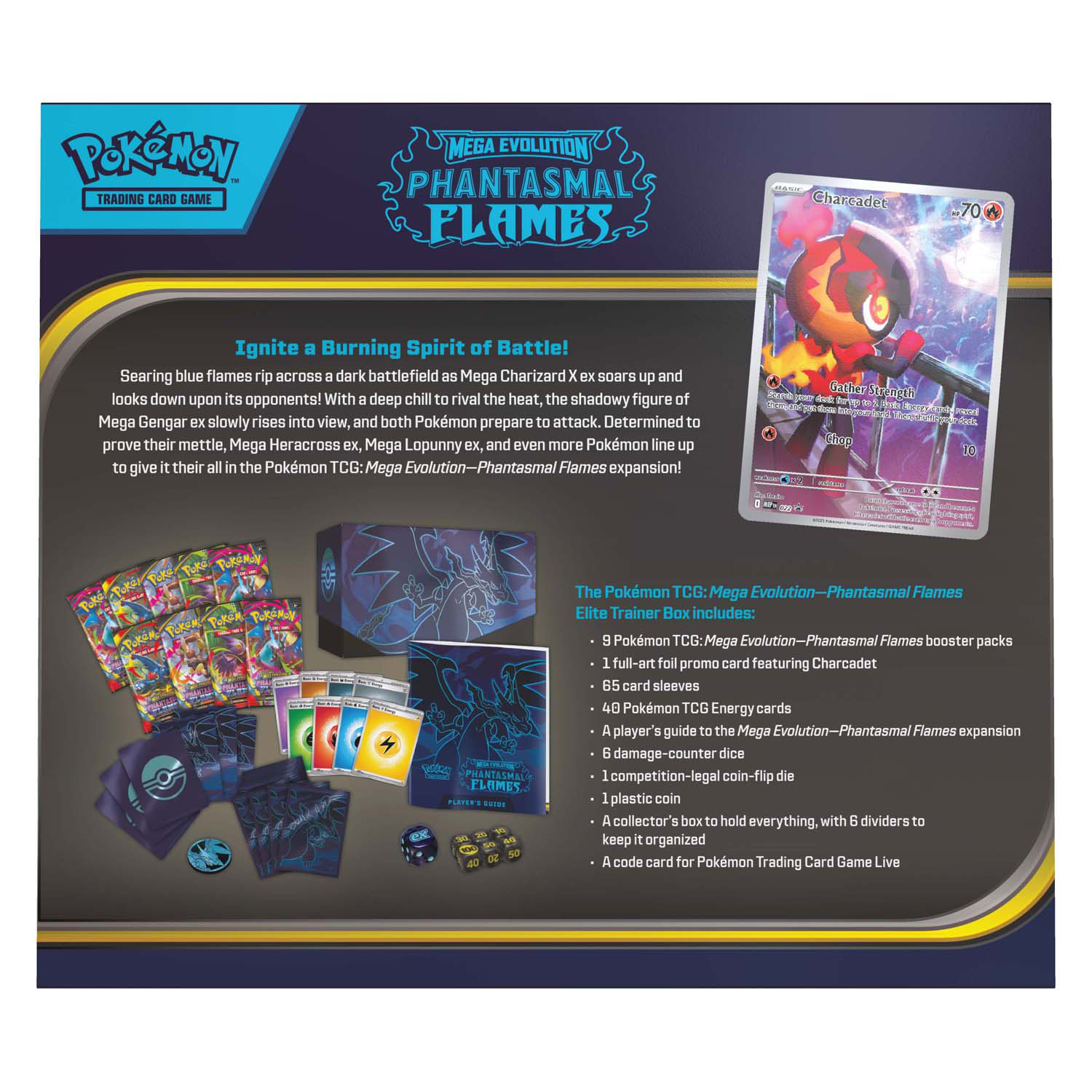 Coffret Dresseur d'élite Pokémon Méga-Évolution Flammes Fantasmagoriques