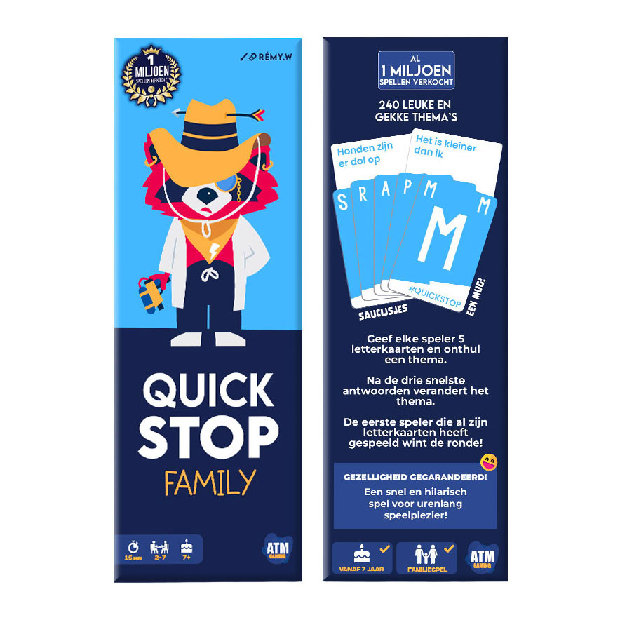 Jeu de cartes familial Quickstop - 2 à 7 joueurs