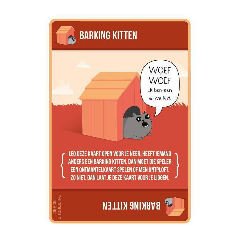 Exploding Kittens - Uitbreidingset Barking Kittens - Kaartspel