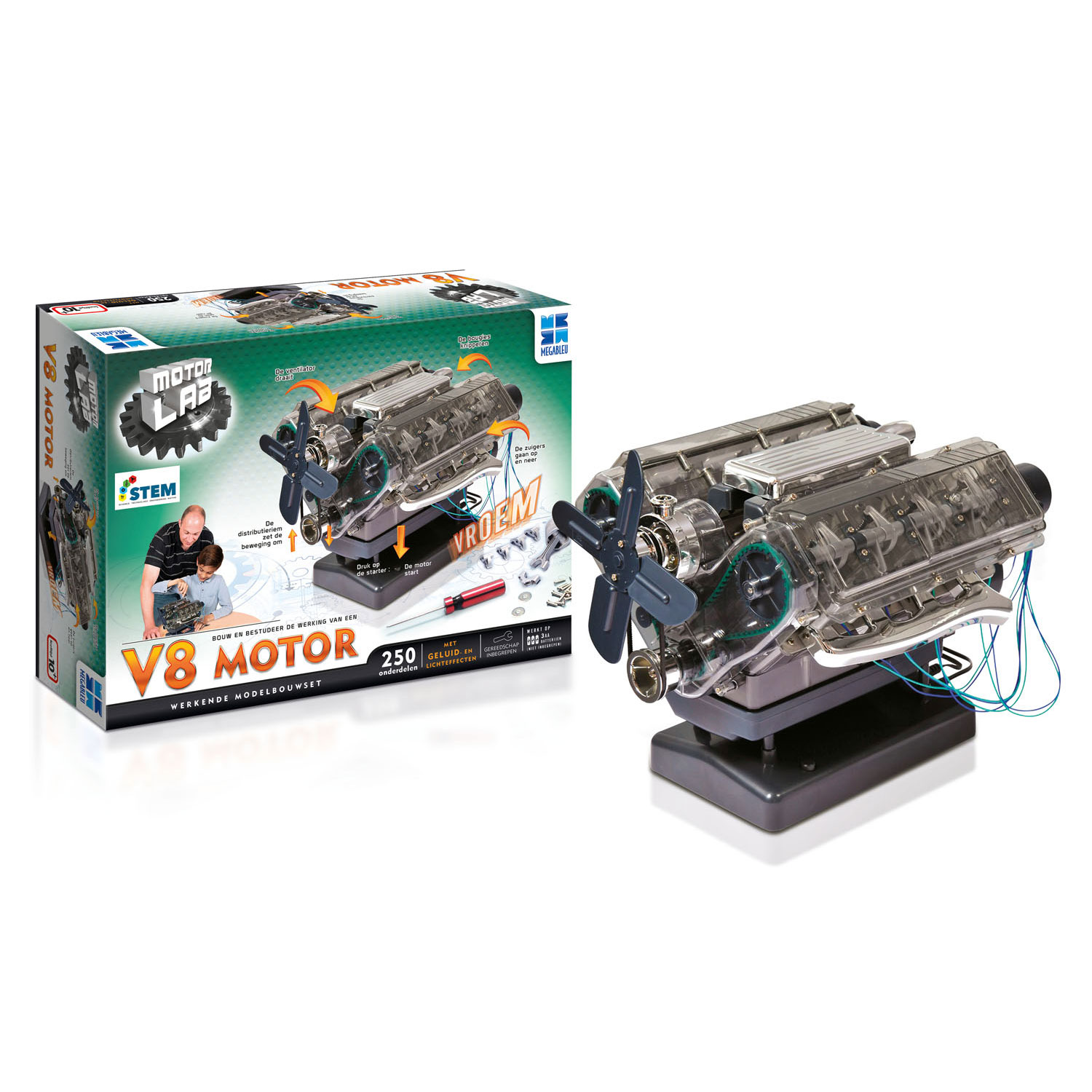 Megableu Motolab V8 - Bouwmodel