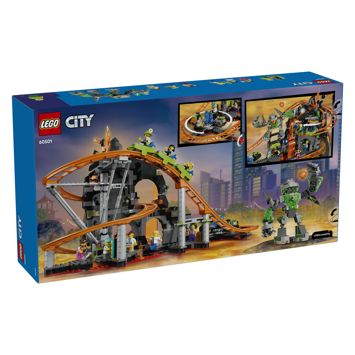 LEGO City 60501 Parc de montagnes russes Lava Land