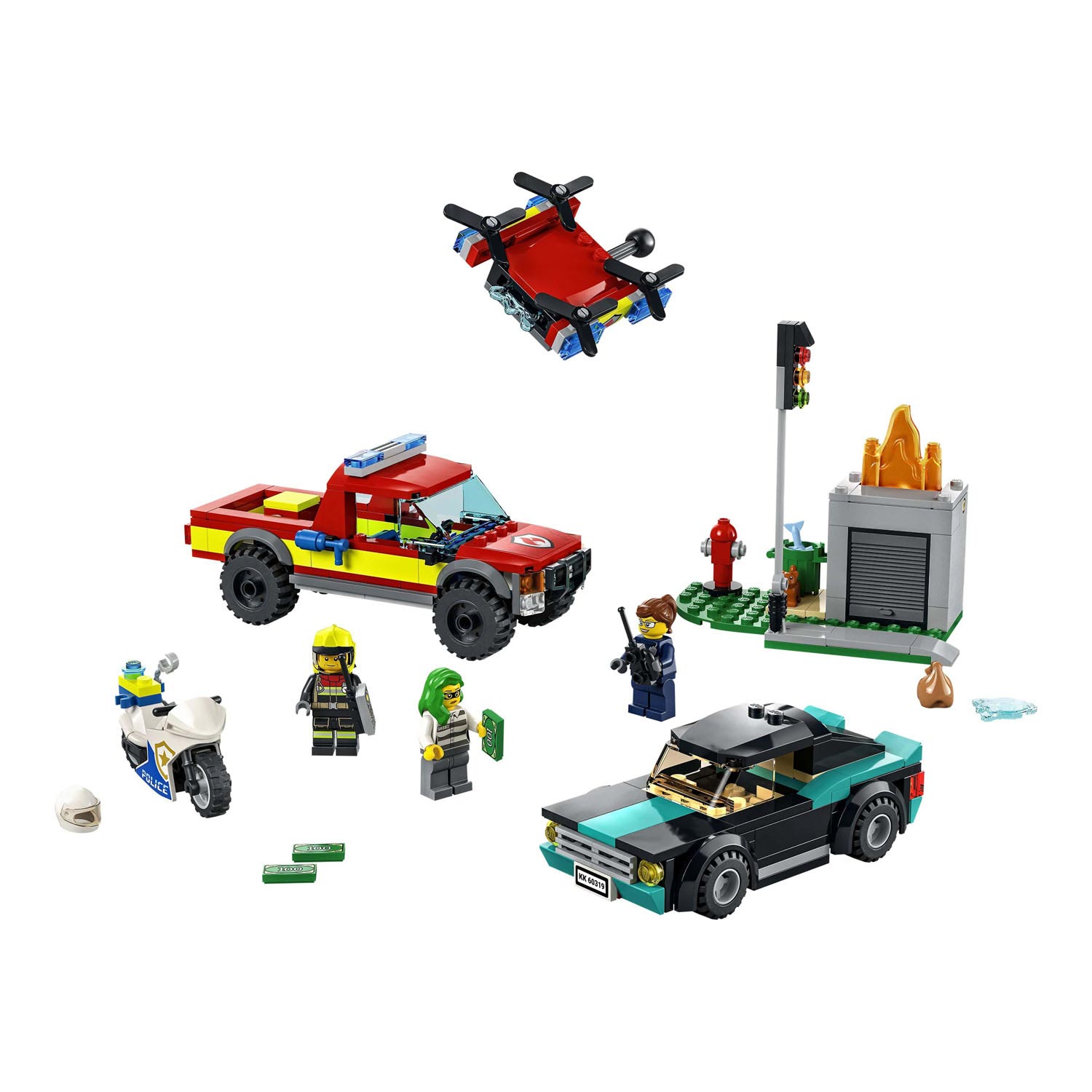 LEGO City 60319 Verfolgungsjagd durch Feuerwehr und Polizei