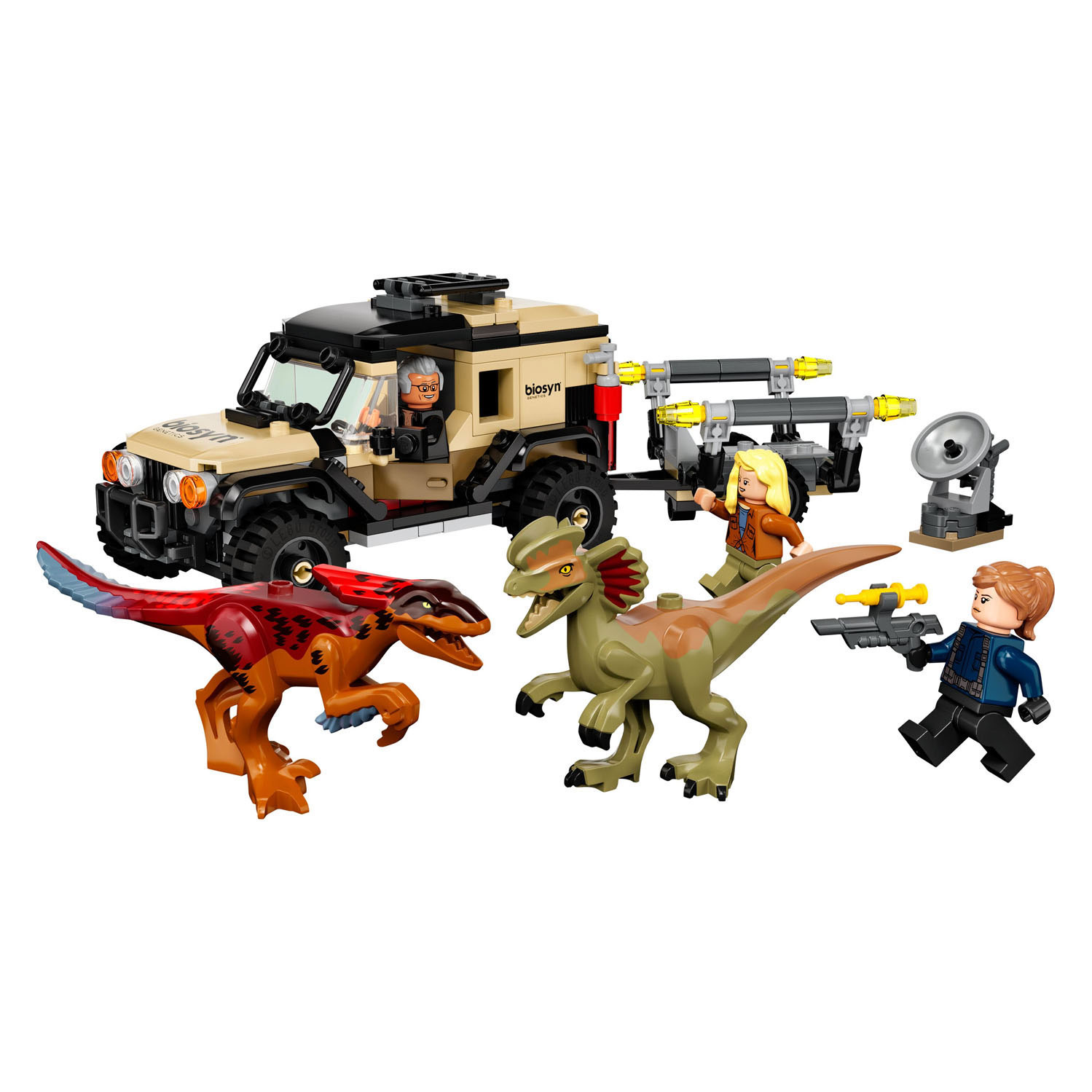 LEGO Jurassic 76951 Le transport du pyroraptor et du dilophosaure
