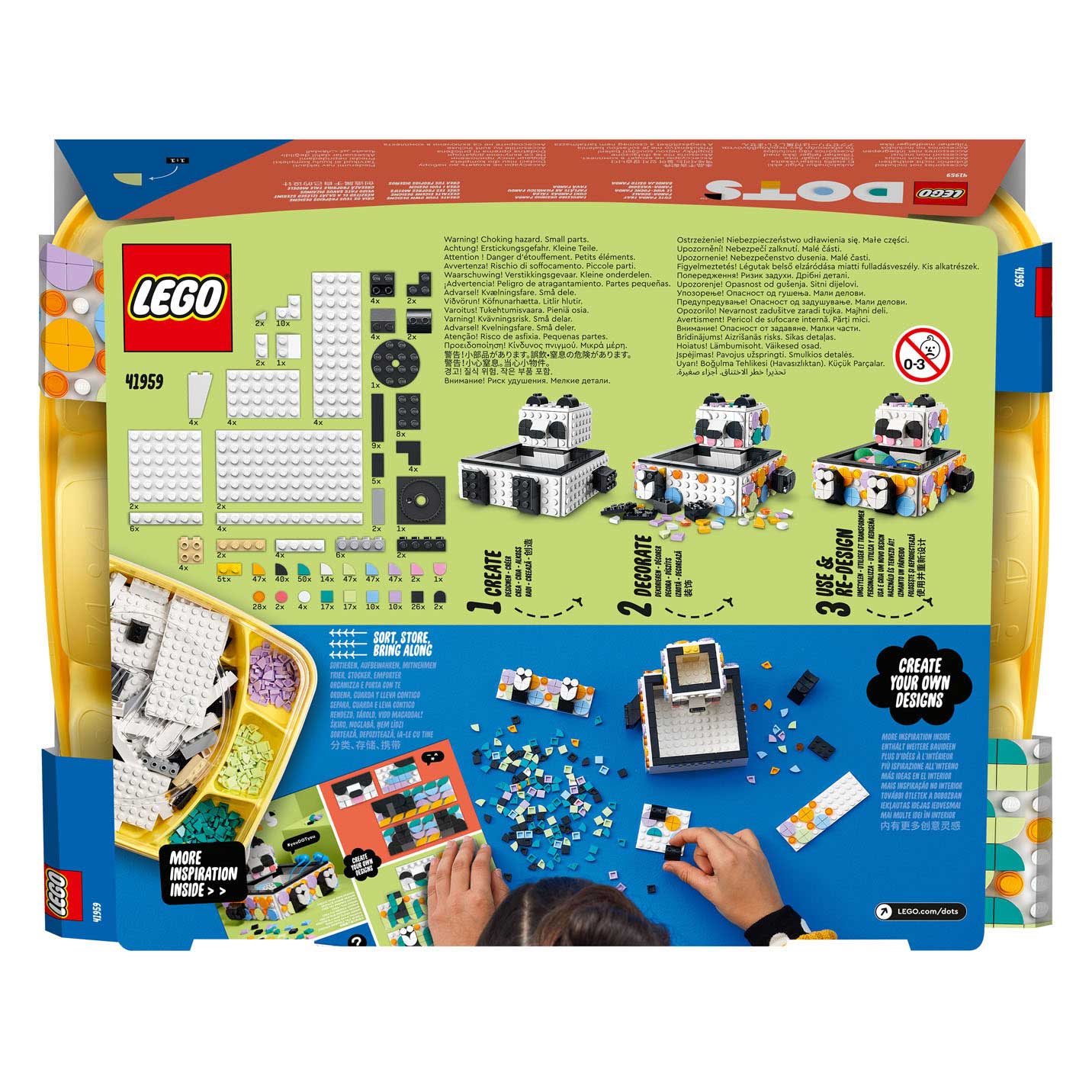 LEGO DOTS 41959 Schattige Panda Tray
