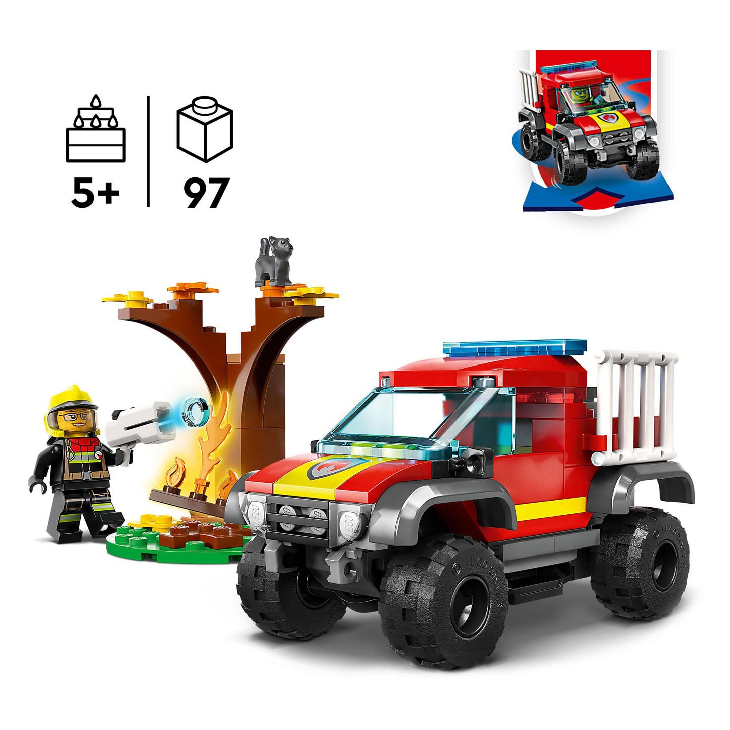 LEGO City 60393 4x4 Brandweertruck Redding