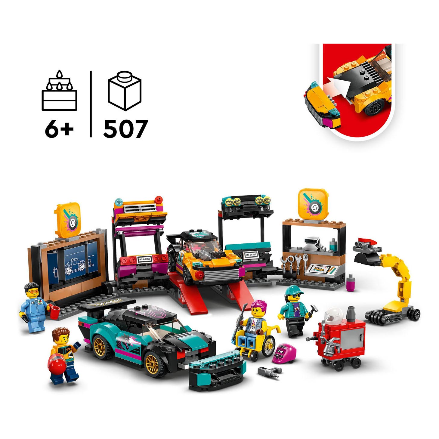 LEGO City 60389 Garage voor Aanpasbare Auto's