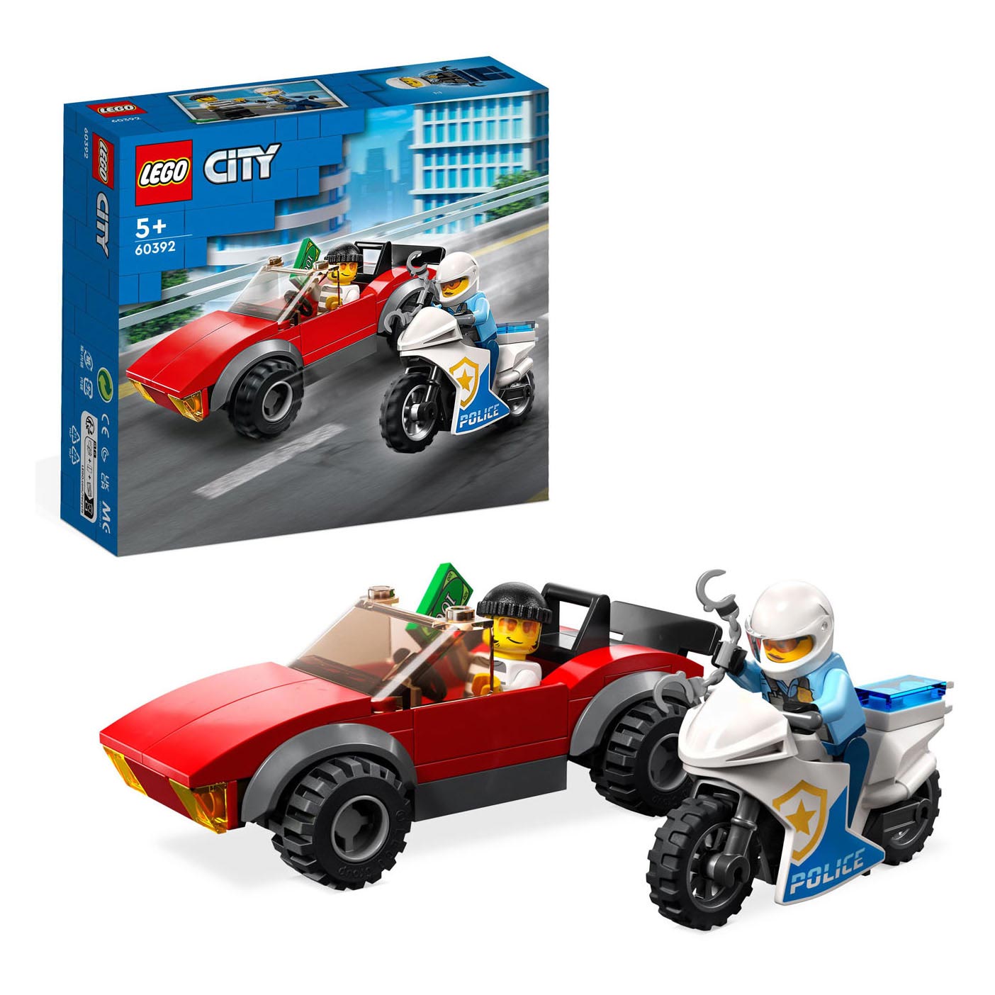 LEGO City 60392 Verfolgungsjagd auf einem Polizeimotorrad