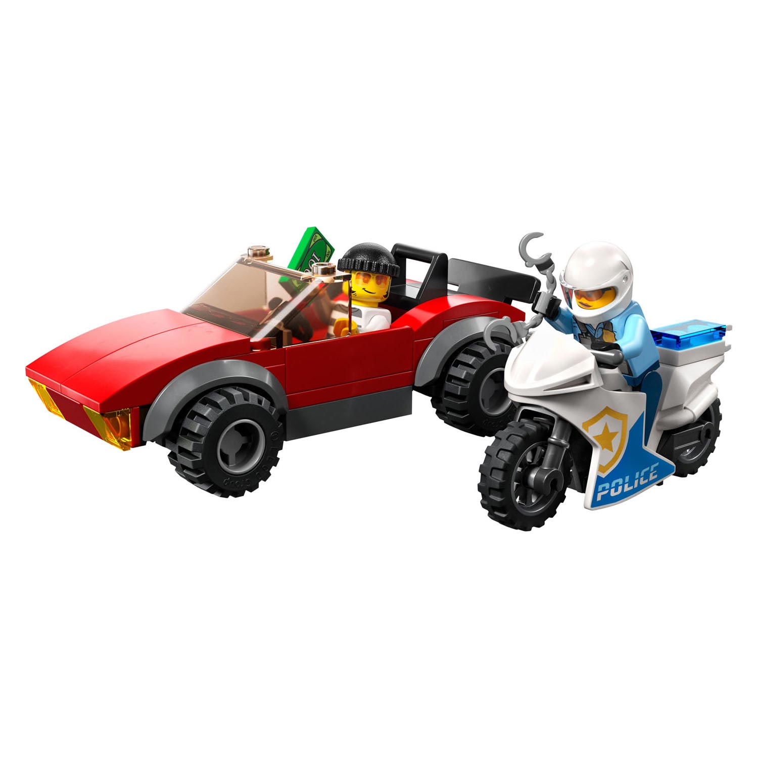 LEGO City 60392 Achtervolging Auto op Politiemotor