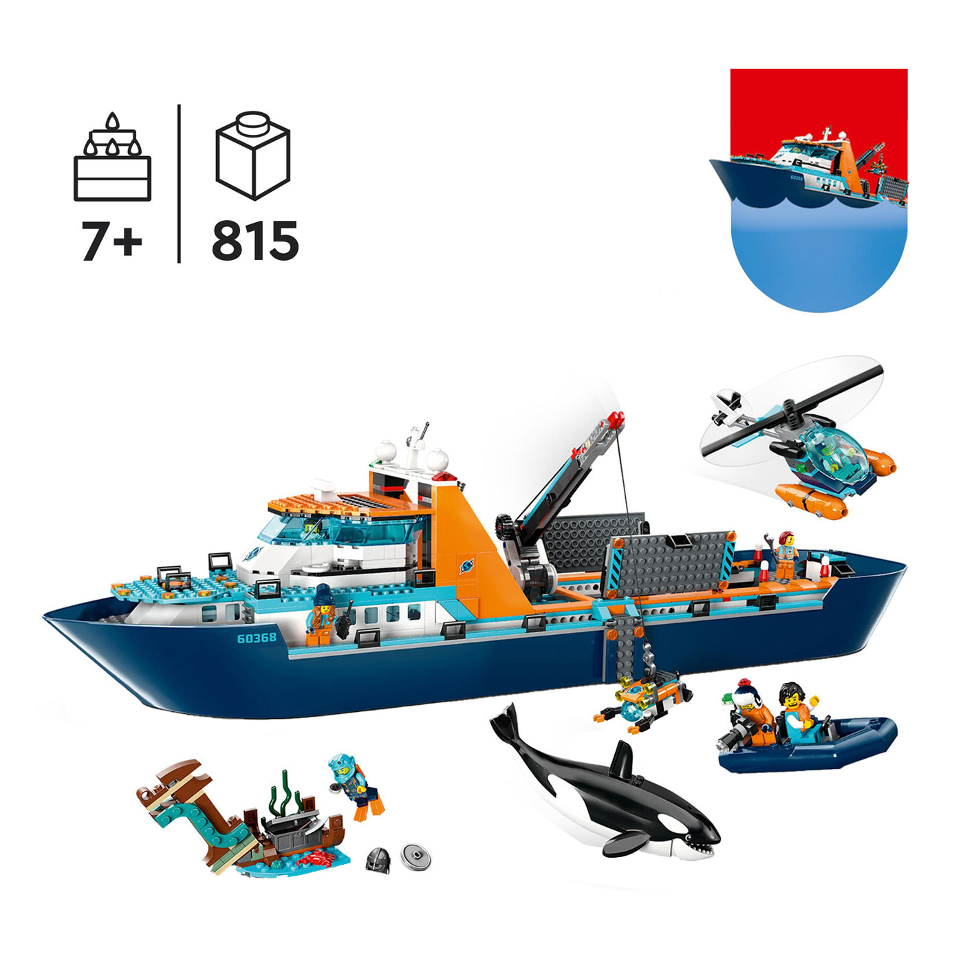 LEGO City 60368 Navire de recherche arctique