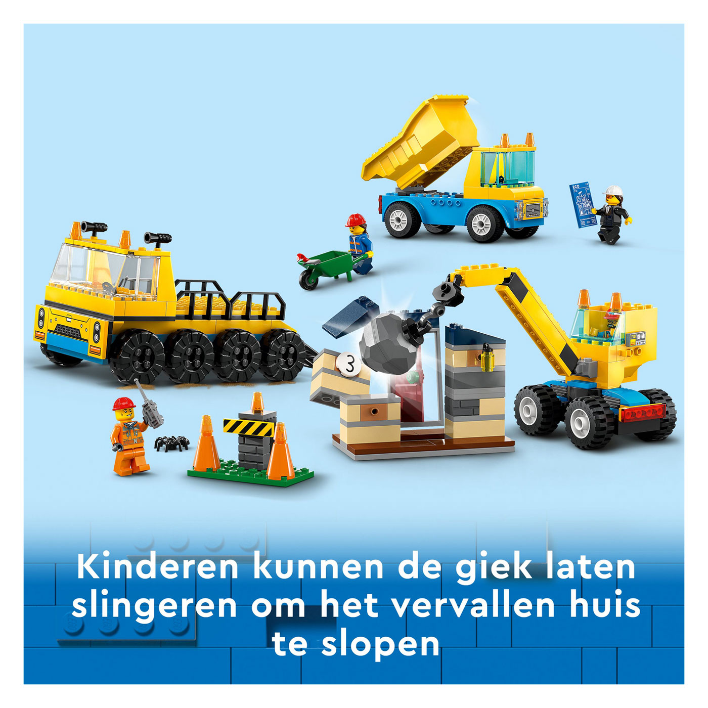 LEGO City 60391 Le camion benne, le camion de construction et la grue de démolition