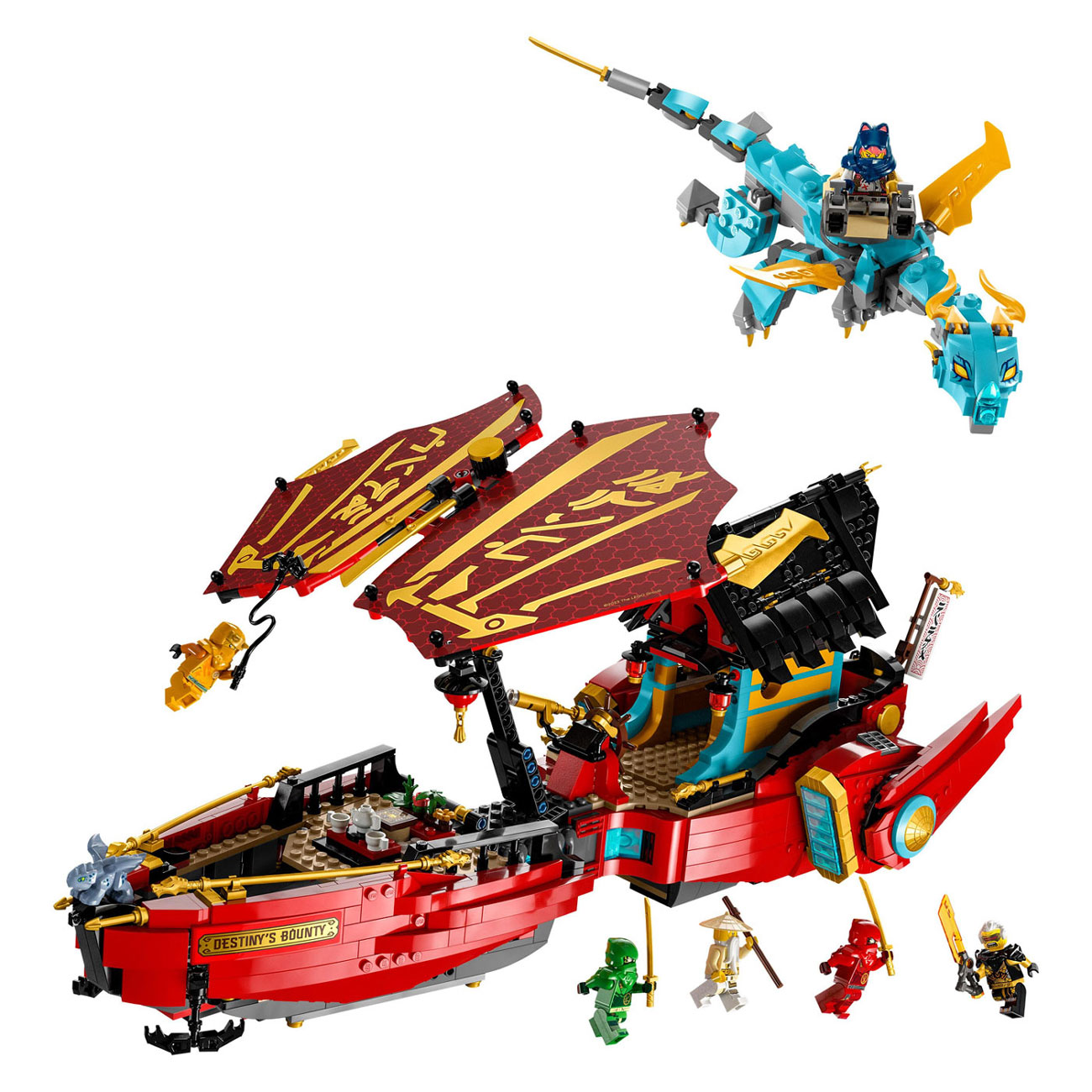 LEGO Ninjago 71797 „Destiny's Bounty – Wettlauf gegen die Uhr“.