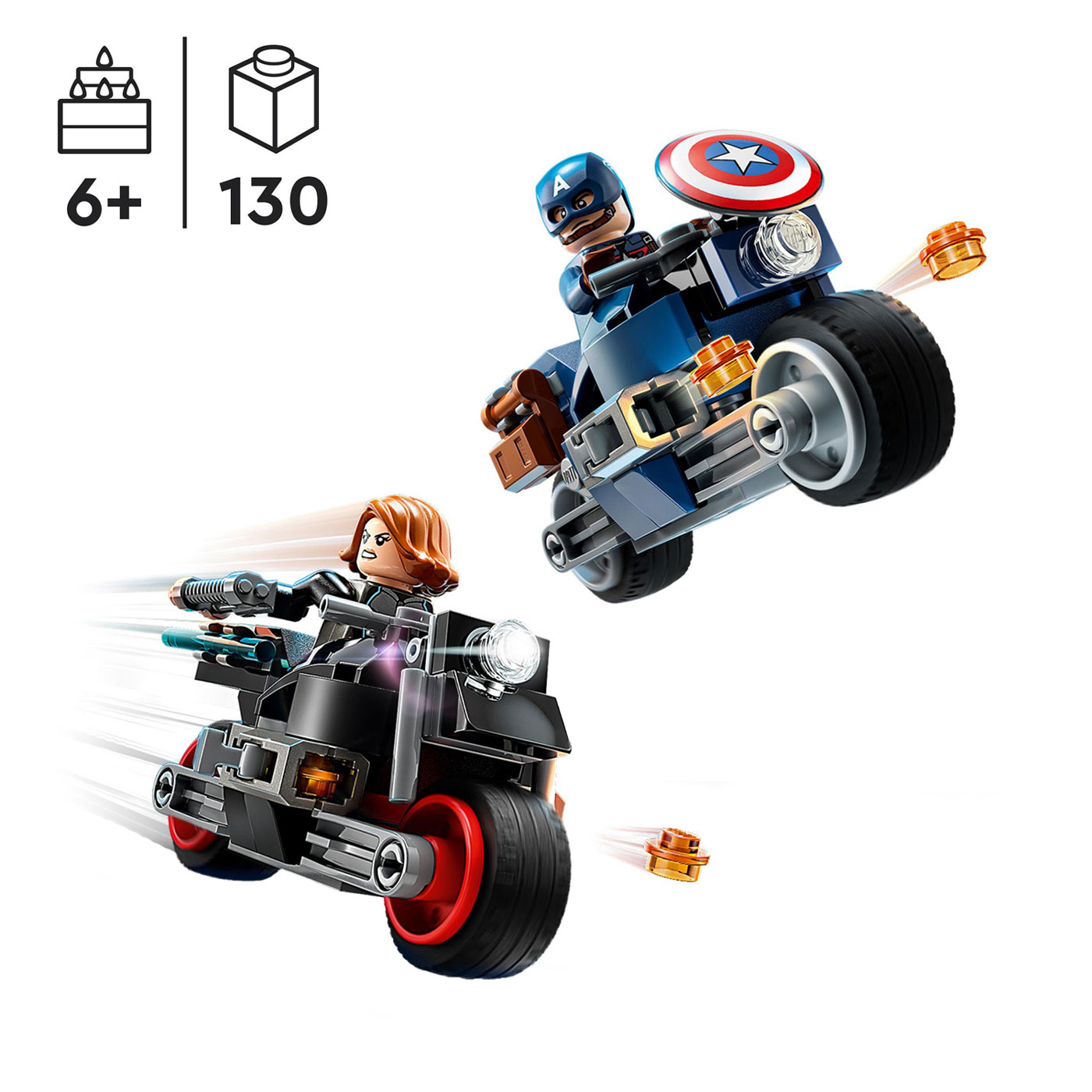 76260 LEGO Super Heroes Black Widow et Captain America Motos