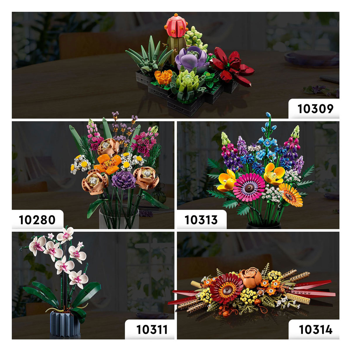 LEGO ICONS 10314 Arrangement floral avec fleurs séchées