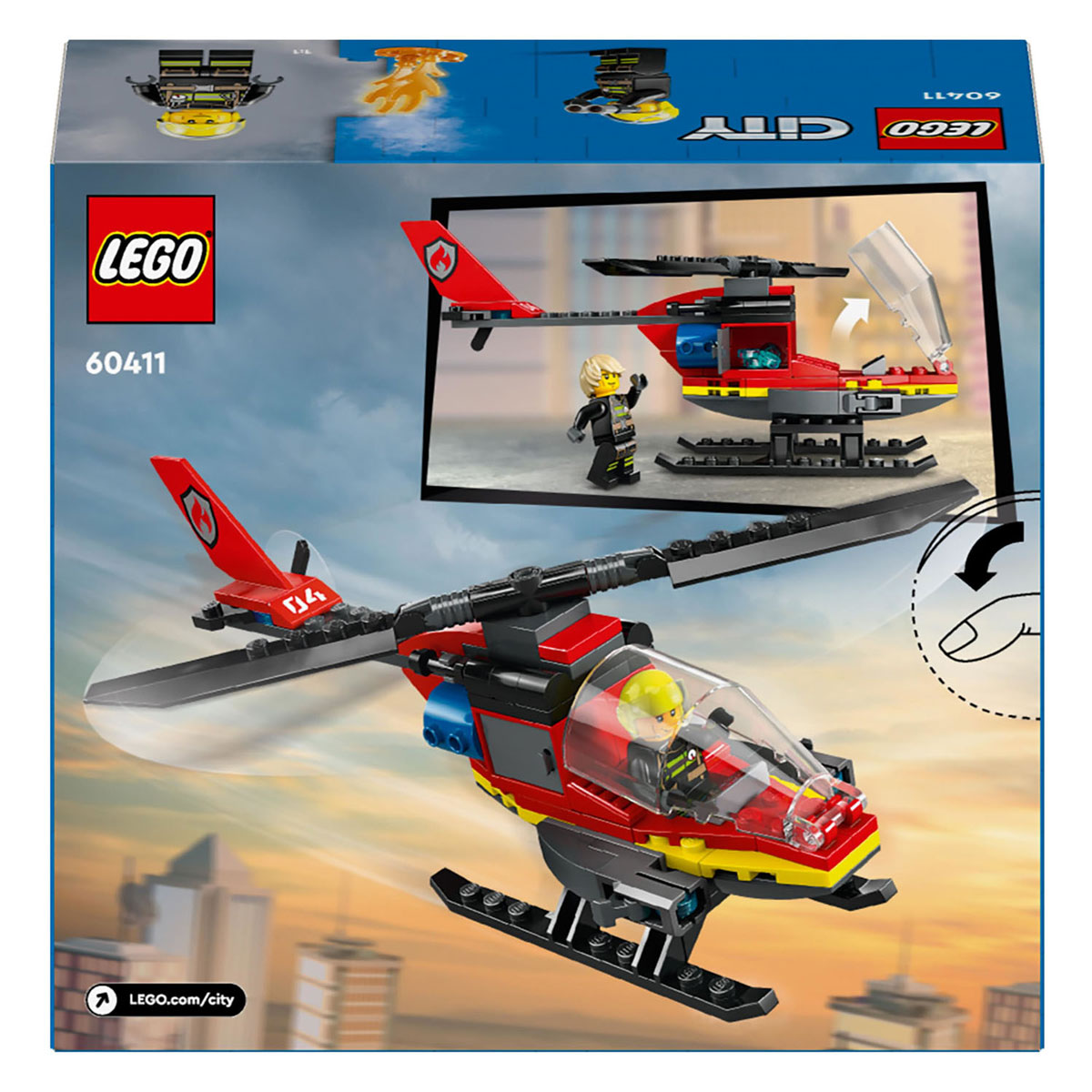 LEGO City 60411 L'hélicoptère de pompiers