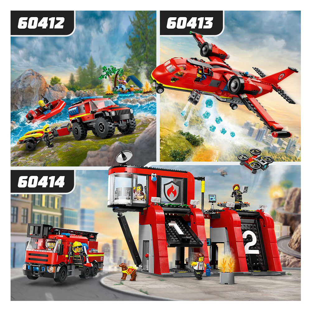 LEGO City 60414 Brandweerkazerne en Brandweerauto