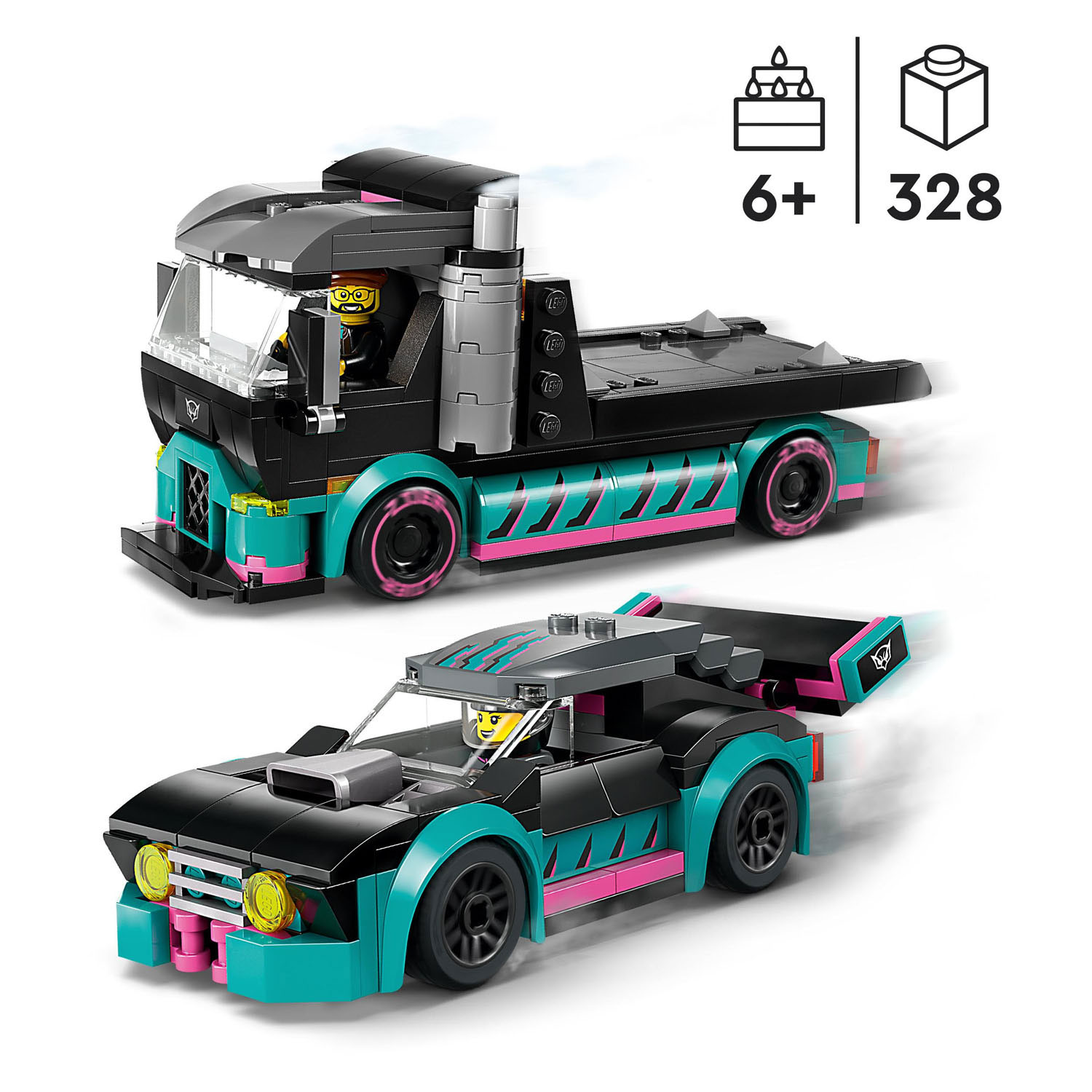 LEGO City 60406 Rennwagen und Transport-Truck