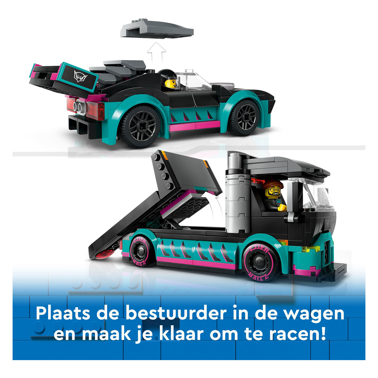 LEGO City 60406 Voiture de course et camion de transport
