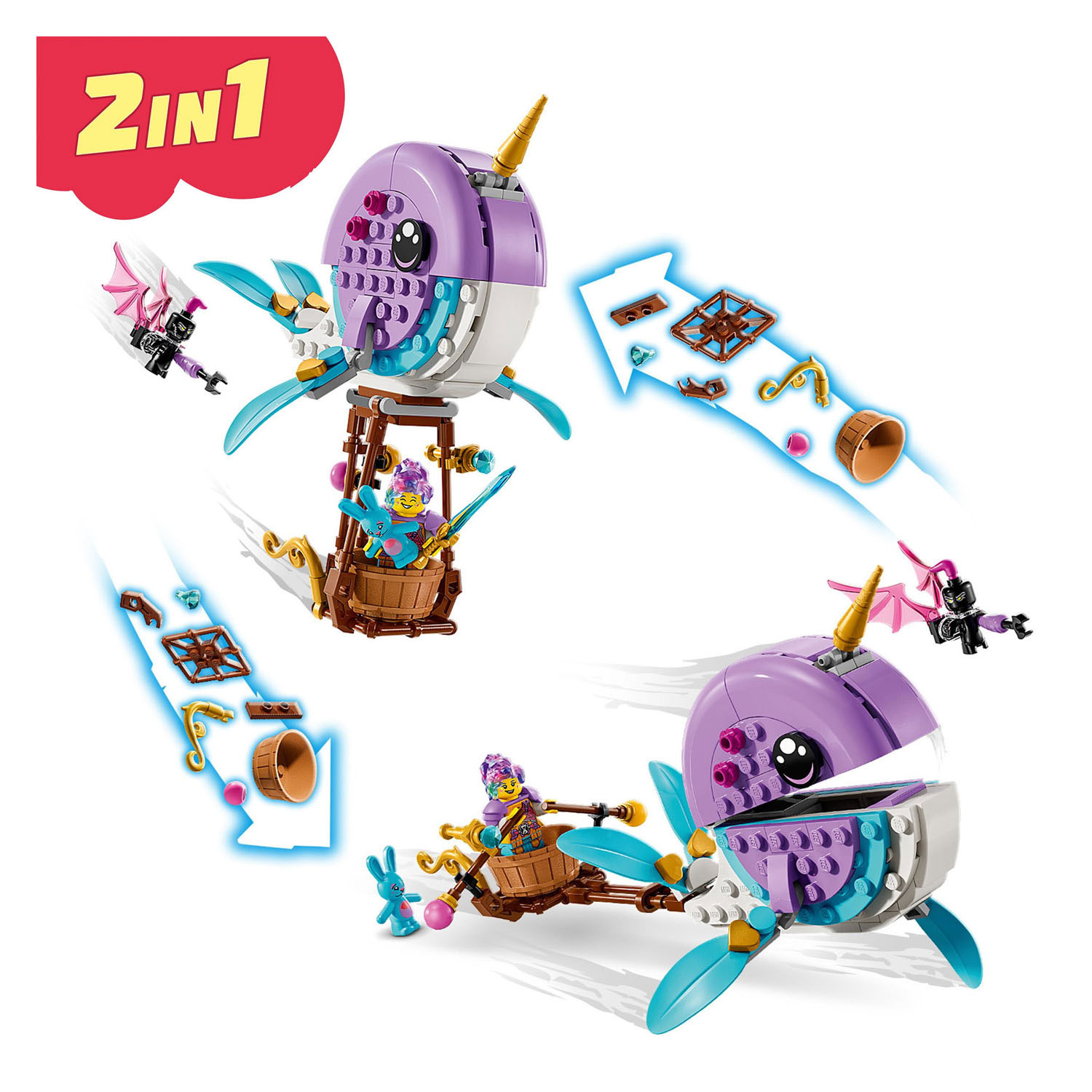 LEGO DREAMZzz 71472 Izzie's Narwal-Luchtballon