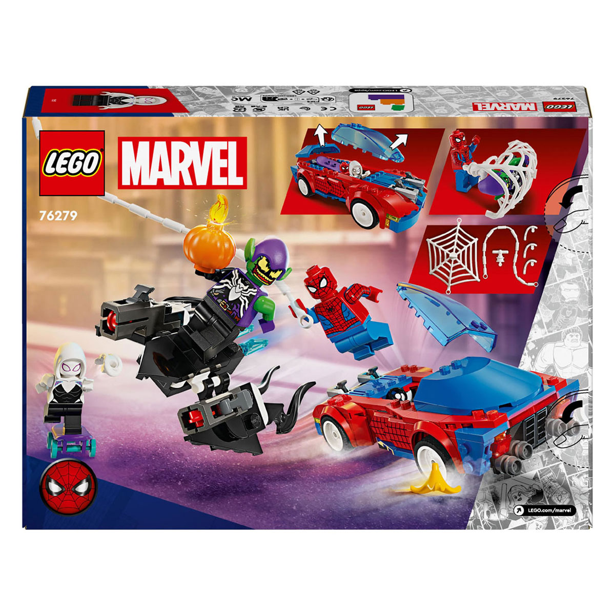 LEGO Super Heroes 76279 La voiture de course Spider-Man et le Bouffon Vert Venom