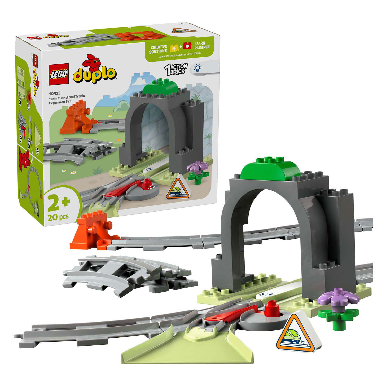 LEGO Duplo Town 10425 Ensemble d'extension tunnel ferroviaire et voies ferrées