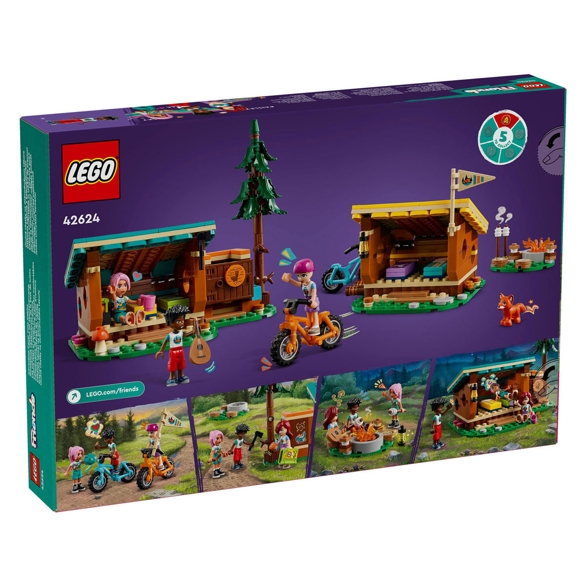 LEGO Friends 42624 Les cabanes forestières confortables du camp d'aventure