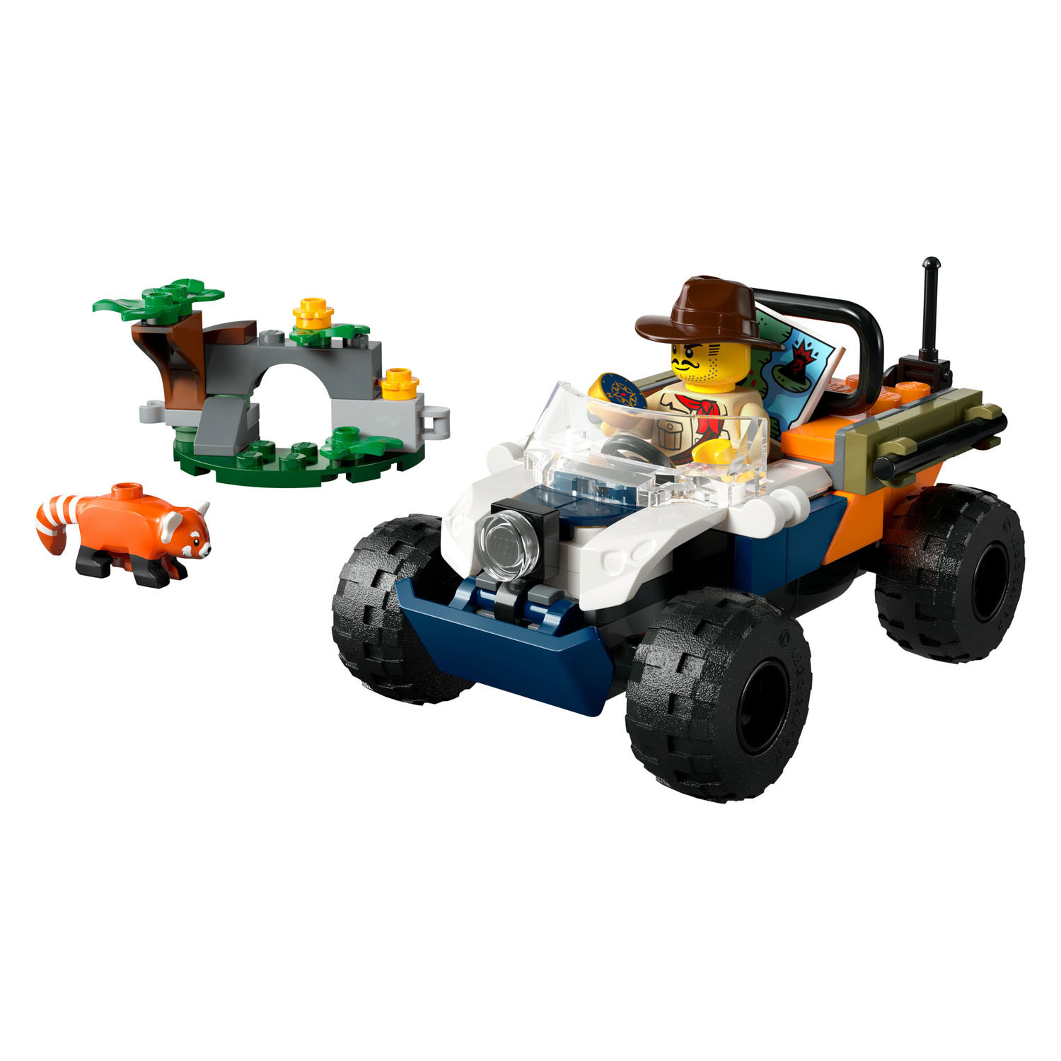 LEGO City 60424 Jungleonderzoekers: Rode Panda-Missie met Terreinwagen
